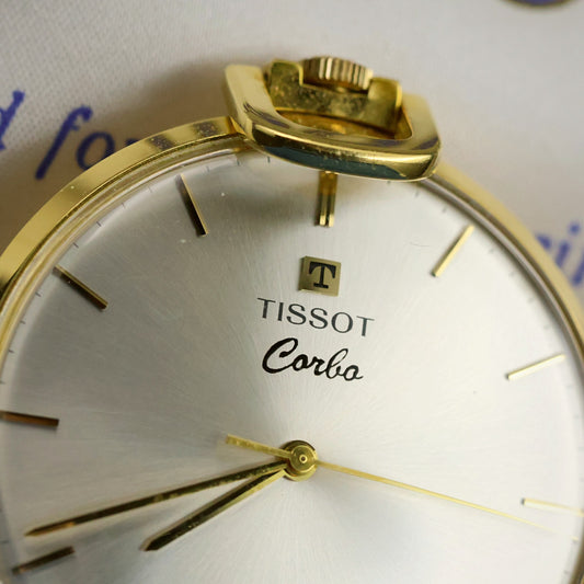 Tissot Corbo Pendant Watch | Silver Sunburst Dial | Gold-Tone | Boxed