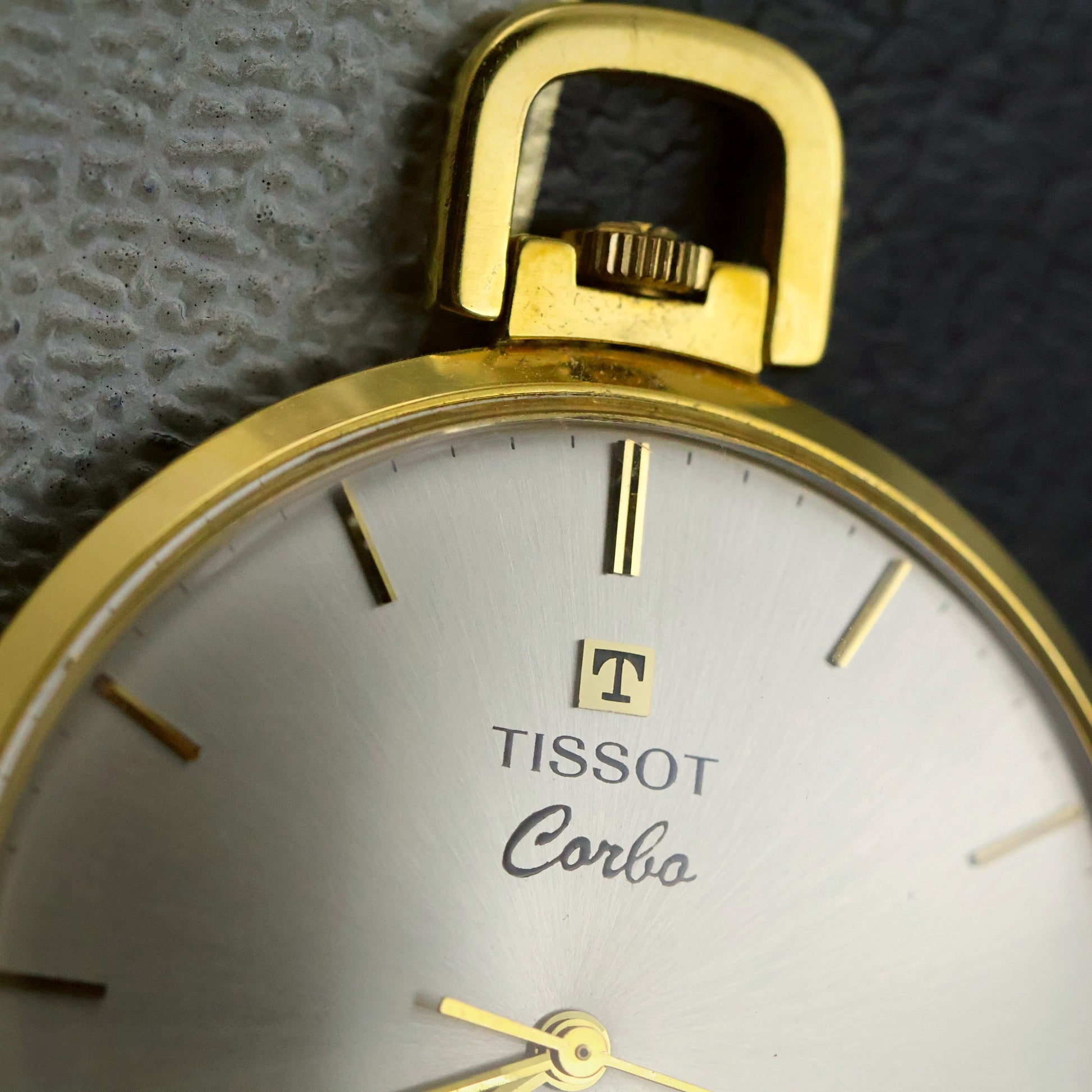 Tissot Corbo Pendant Watch | Silver Sunburst Dial | Gold-Tone | Boxed