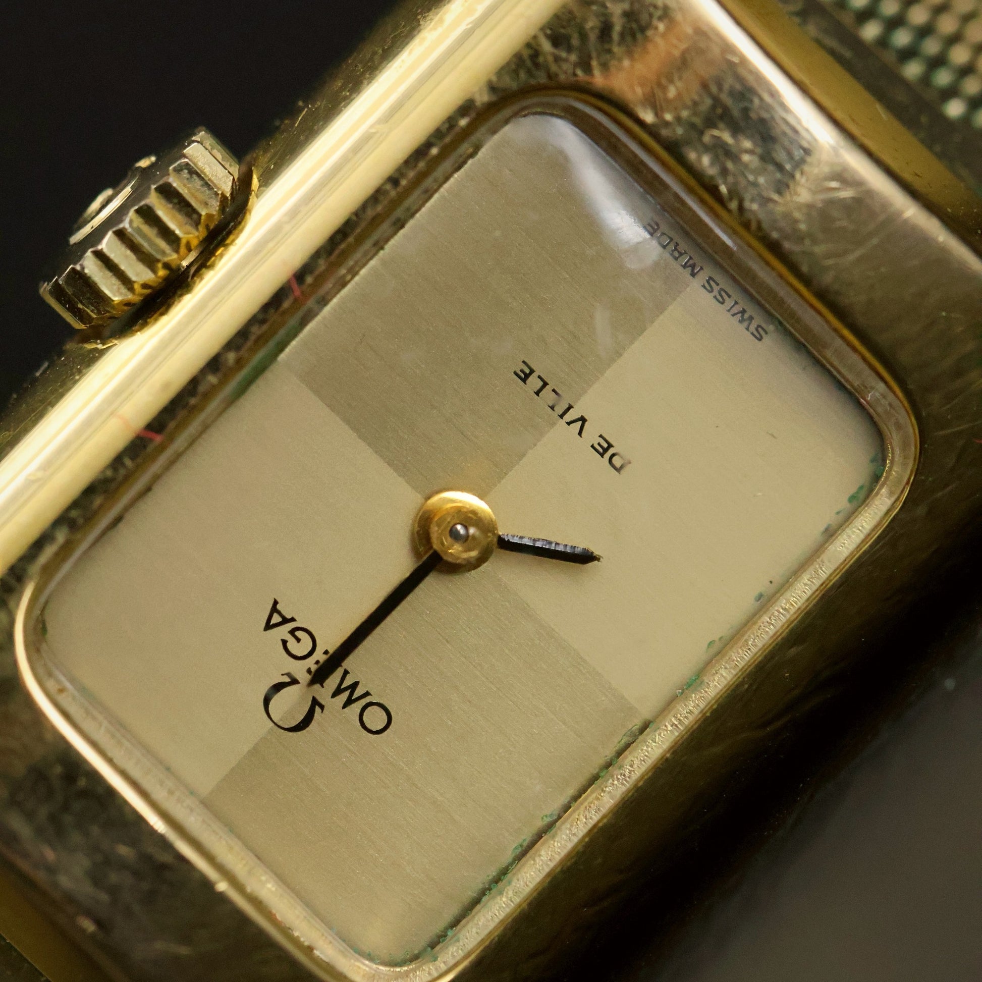 Omega De Ville Ladies Cocktail | Silver Crosshair Dial | Gold Mesh | Boxed