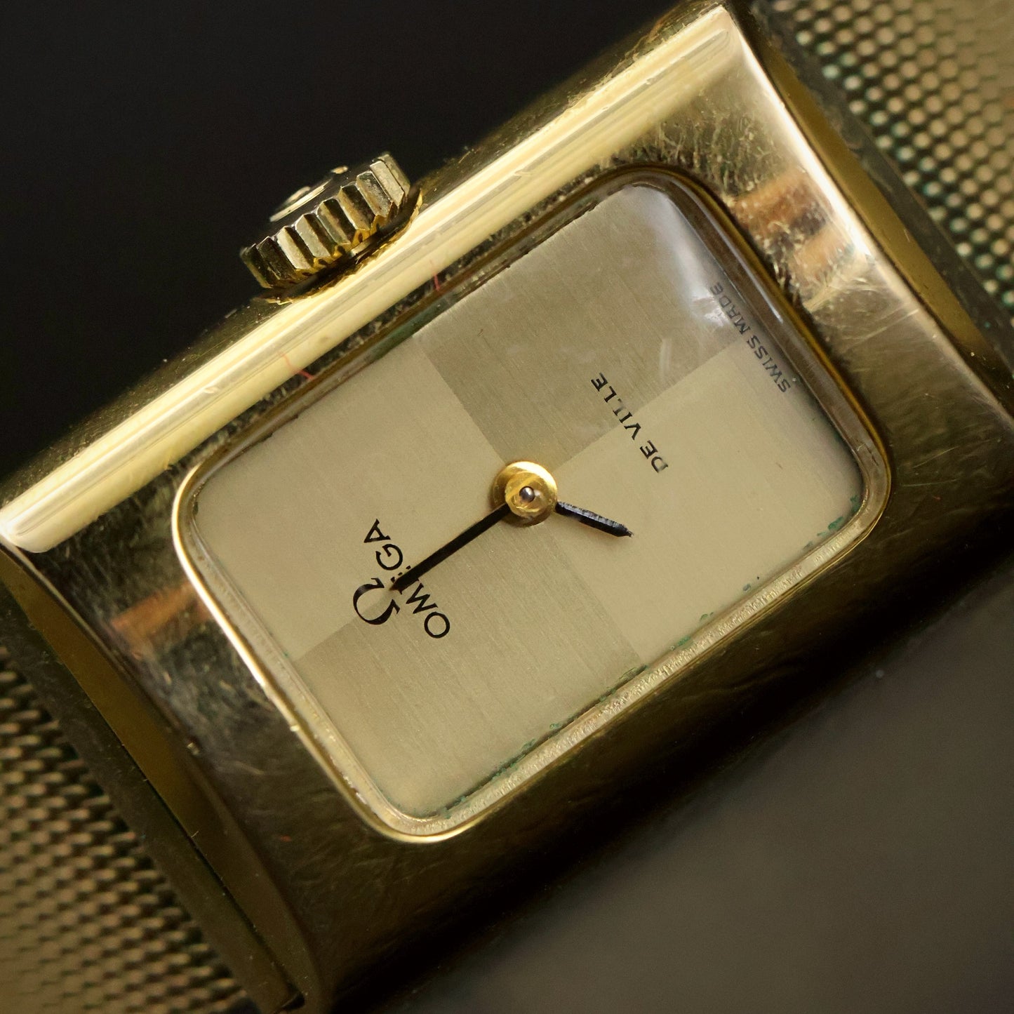Omega De Ville Ladies Cocktail | Silver Crosshair Dial | Gold Mesh | Boxed