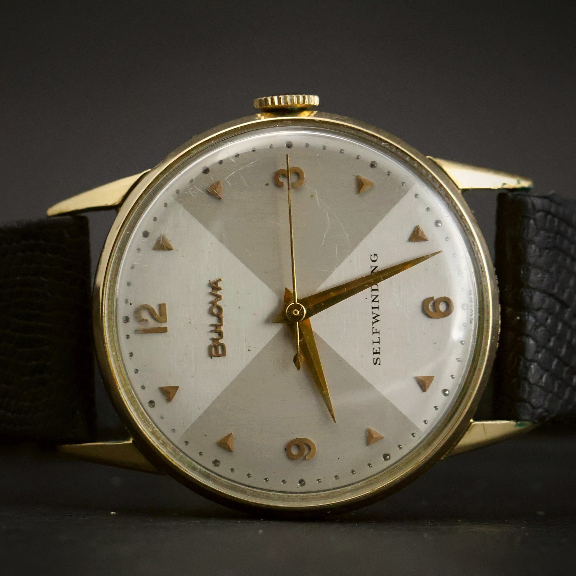 Bulova Selfwinding | Silver Starburst Dial | Gold-Filled | 1952 Military Engraving