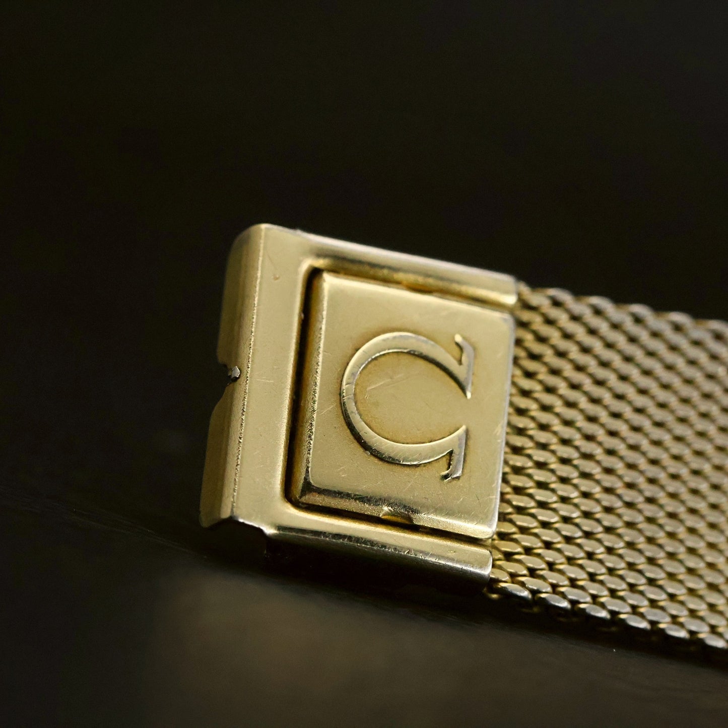 Omega De Ville | Champagne Linen Dial | Gold | Mesh Bracelet | Quartz