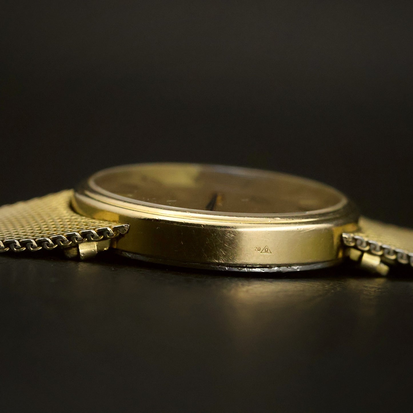 Omega De Ville | Champagne Linen Dial | Gold | Mesh Bracelet | Quartz