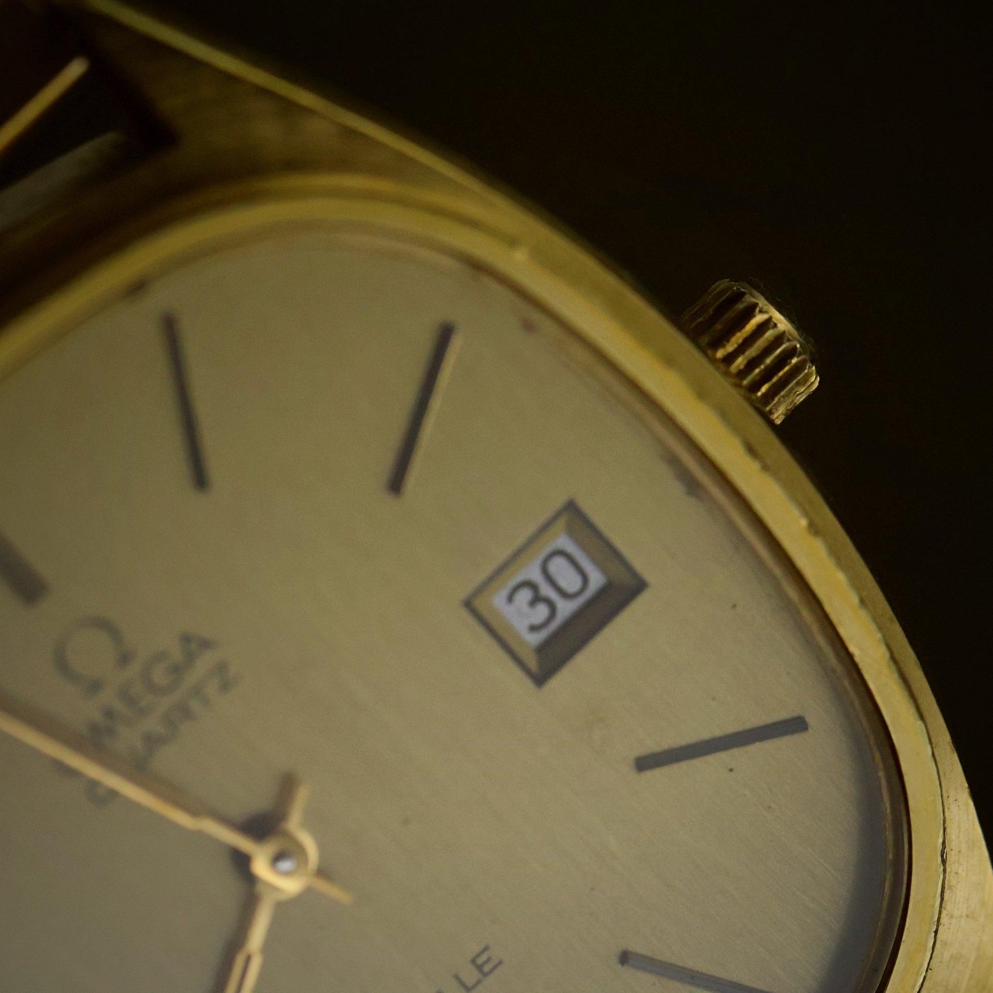 Omega De Ville Quartz | Champagne Dial | Gold Cushion Case | Date