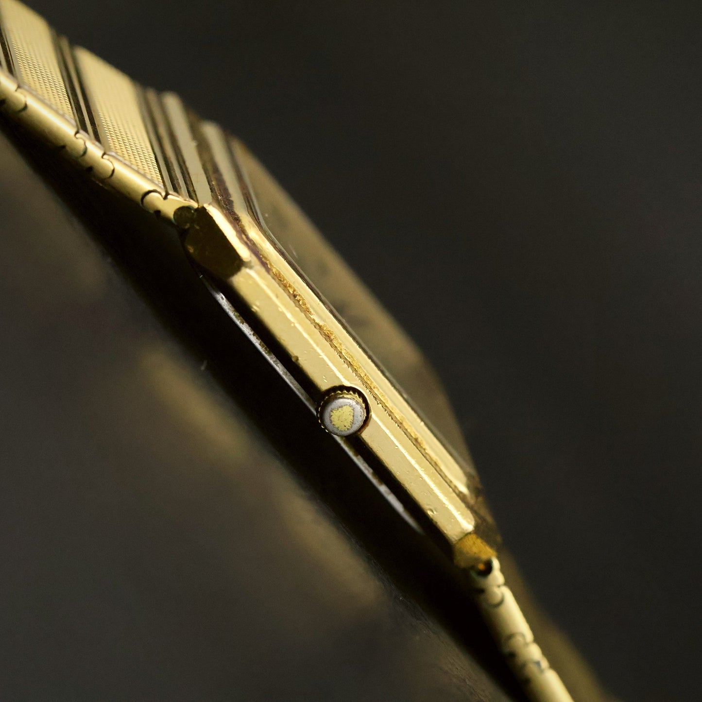 Longines Quartz | Guilloche White Dial | Gold-Tone Square Case | Integrated Bracelet