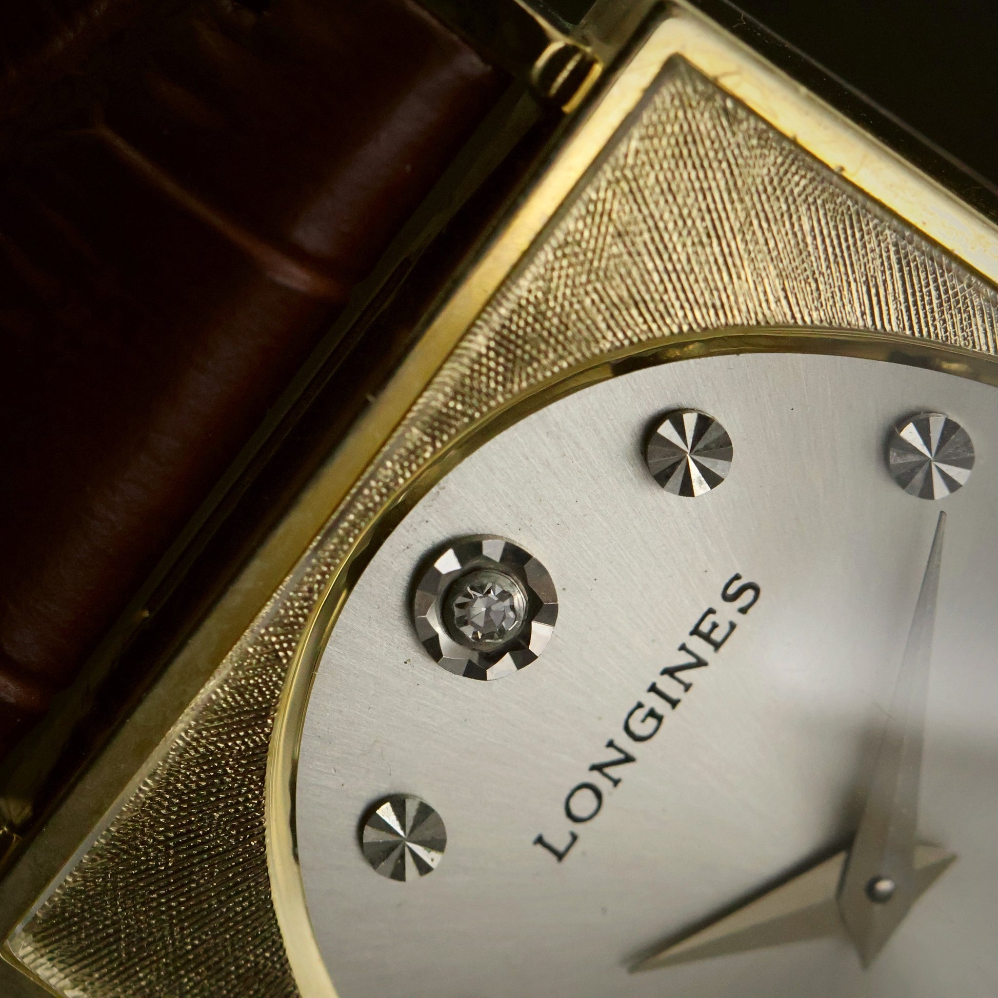 Longines Diamond Dial | Silver Sunburst | 10K Gold-Filled Square Case