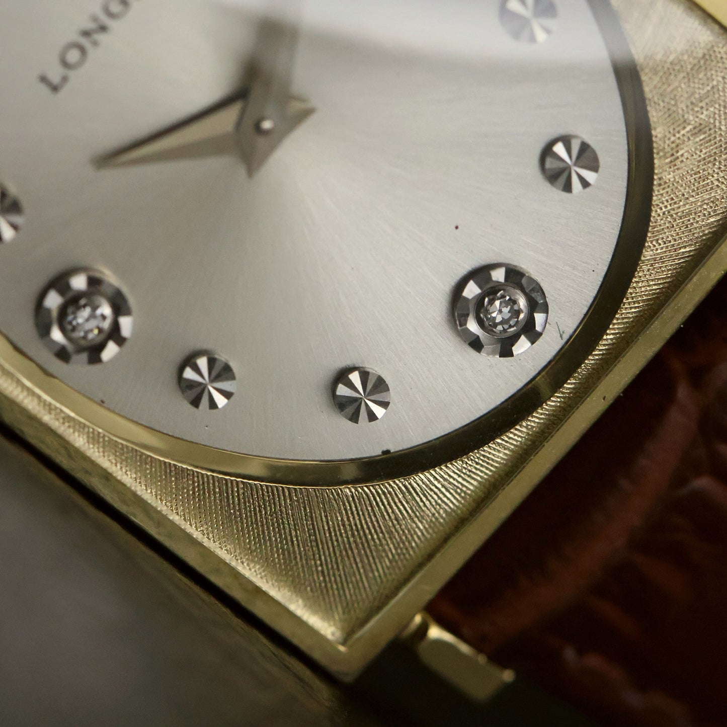 Longines Diamond Dial | Silver Sunburst | 10K Gold-Filled Square Case
