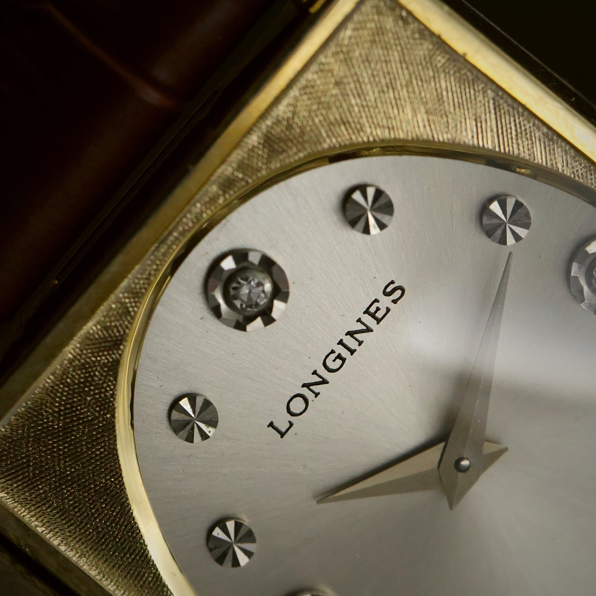Longines Diamond Dial | Silver Sunburst | 10K Gold-Filled Square Case