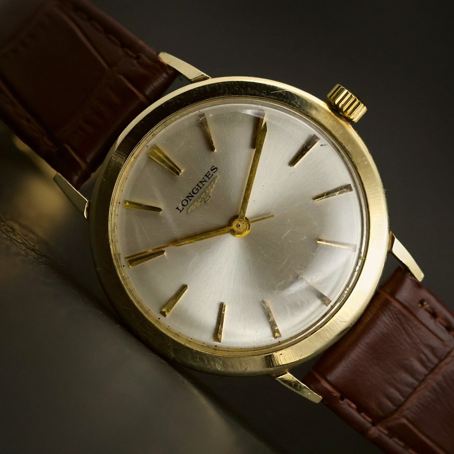Longines Gents Dress | Silver Sunburst Dial | Gold Round Case