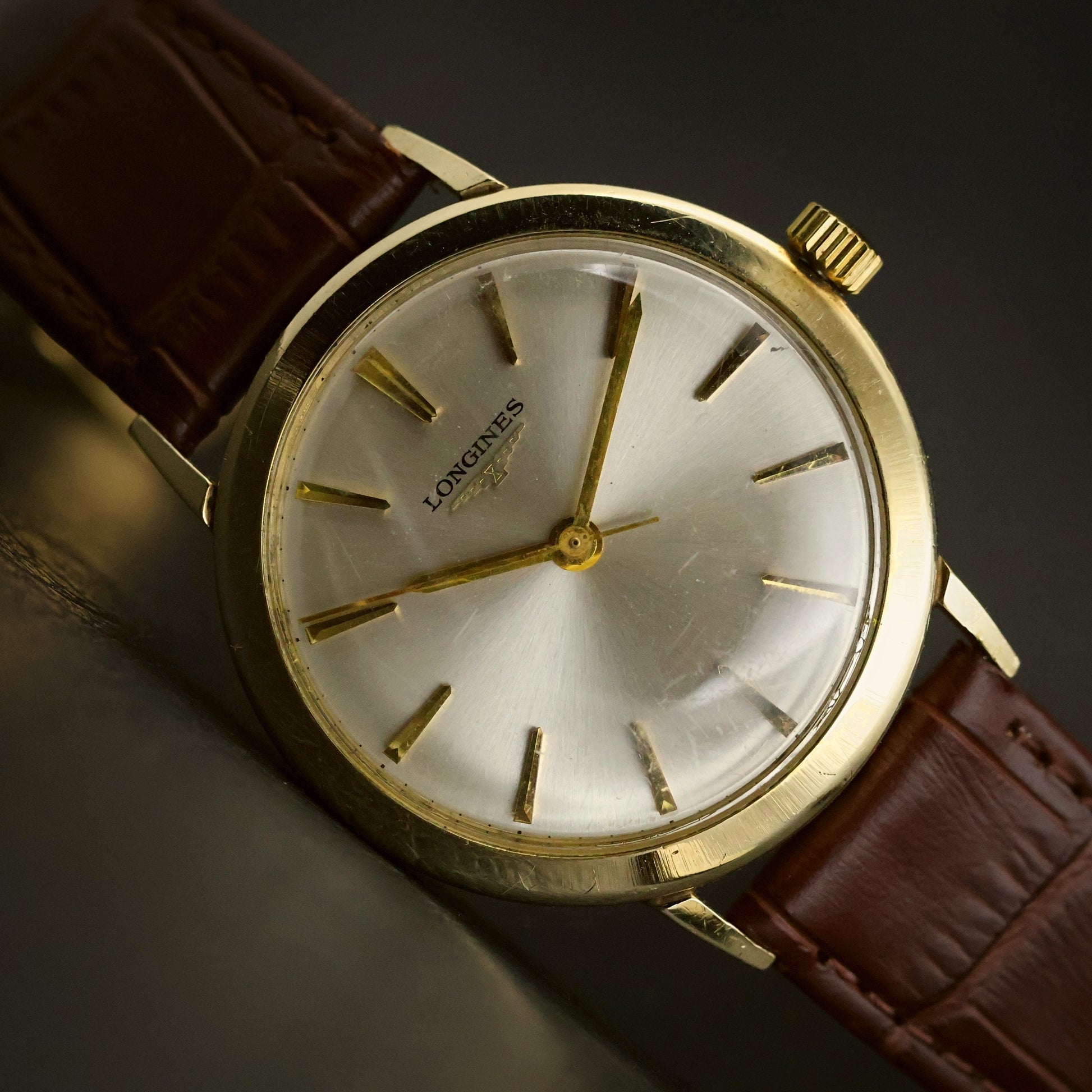 Longines Gents Dress | Silver Sunburst Dial | Gold Round Case