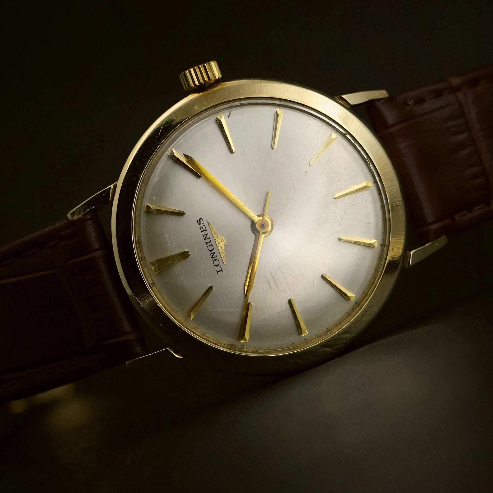 Longines Gents Dress | Silver Sunburst Dial | Gold Round Case