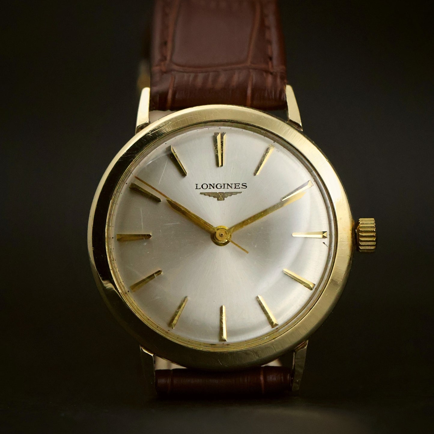 Longines Gents Dress | Silver Sunburst Dial | Gold Round Case