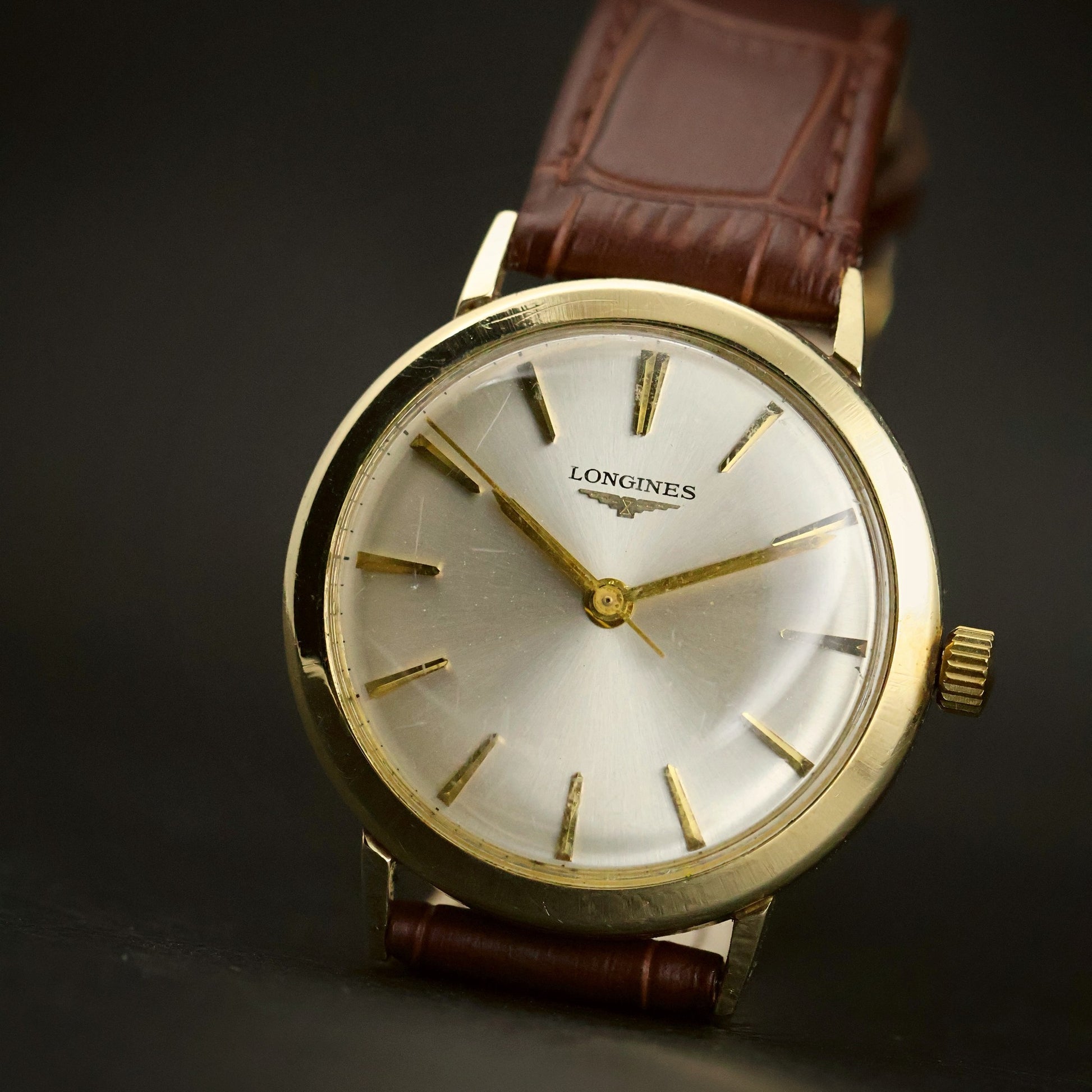 Longines Gents Dress | Silver Sunburst Dial | Gold Round Case
