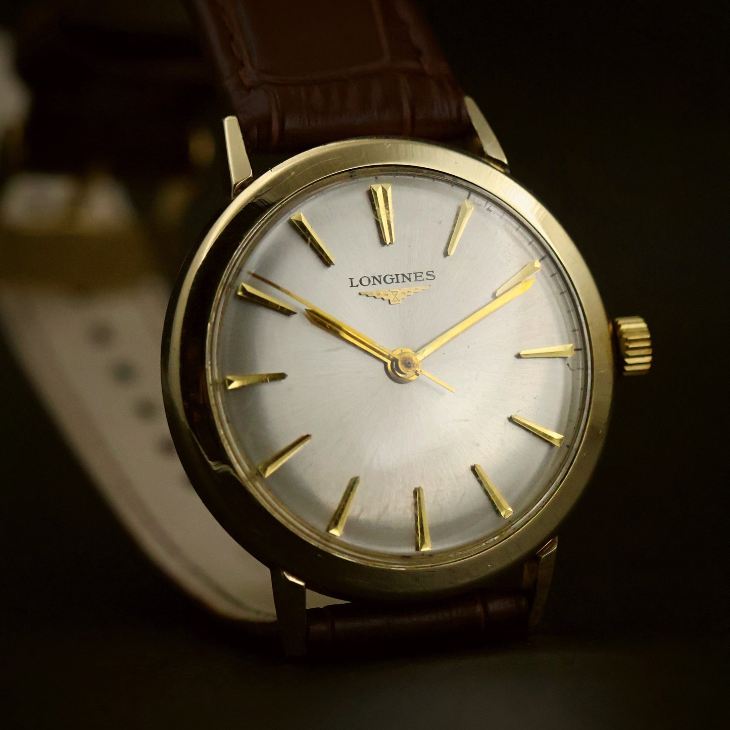 Longines Gents Dress | Silver Sunburst Dial | Gold Round Case