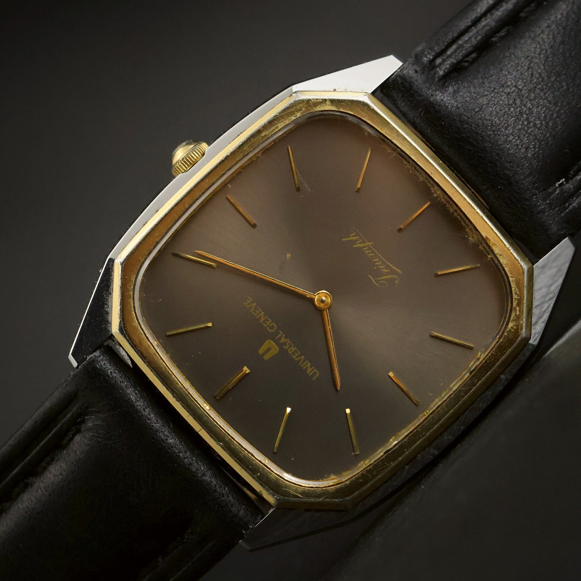 Universal Geneve Triumph | Charcoal Dial | Two-Tone Octagonal Case