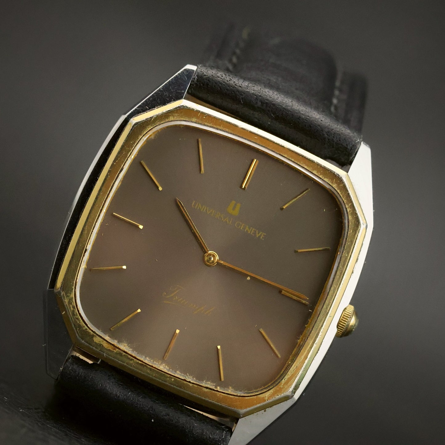 Universal Geneve Triumph | Charcoal Dial | Two-Tone Octagonal Case