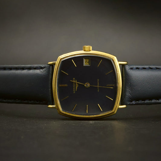 Longines Automatic | Navy Blue Dial | Gold Cushion Case | Date