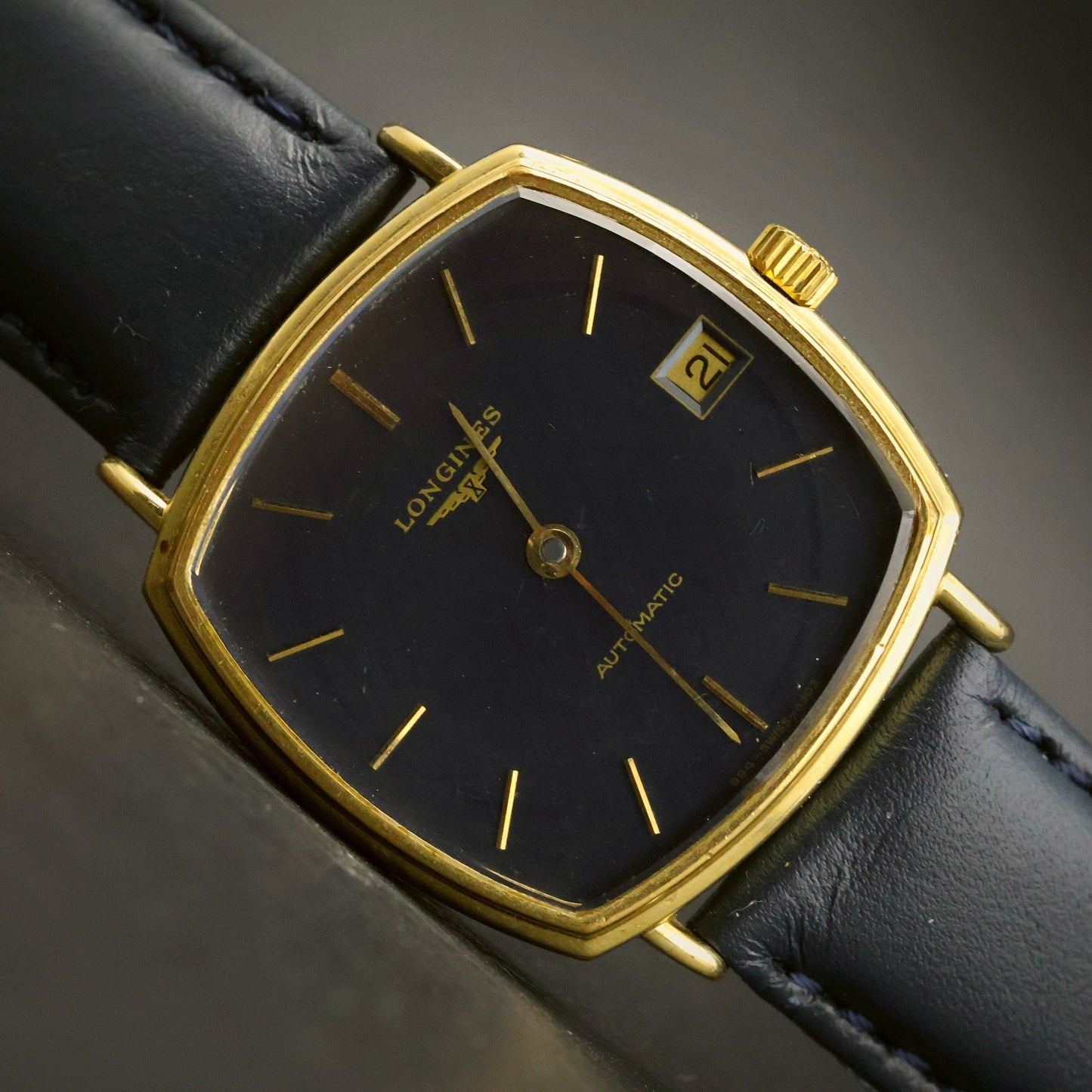 Longines Automatic | Navy Blue Dial | Gold Cushion Case | Date