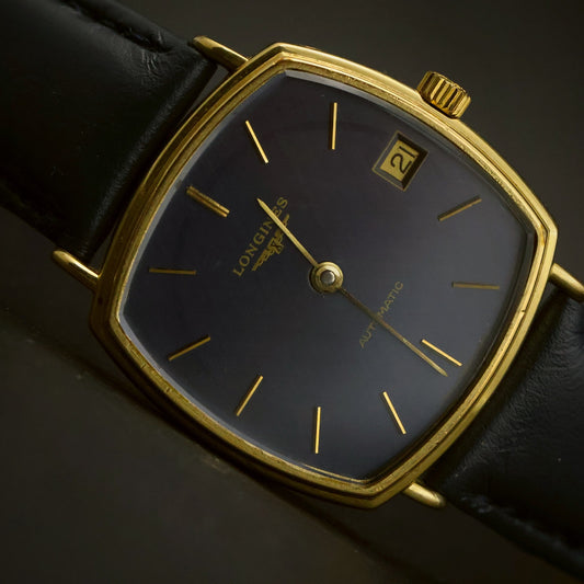 Longines Automatic | Navy Blue Dial | Gold Cushion Case | Date