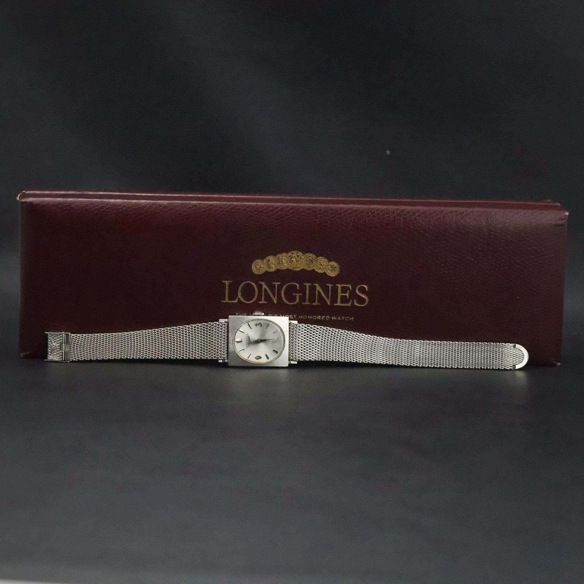 Longines Gents Square | Silver Dial | Gold-Filled Mesh | Boxed with Papers