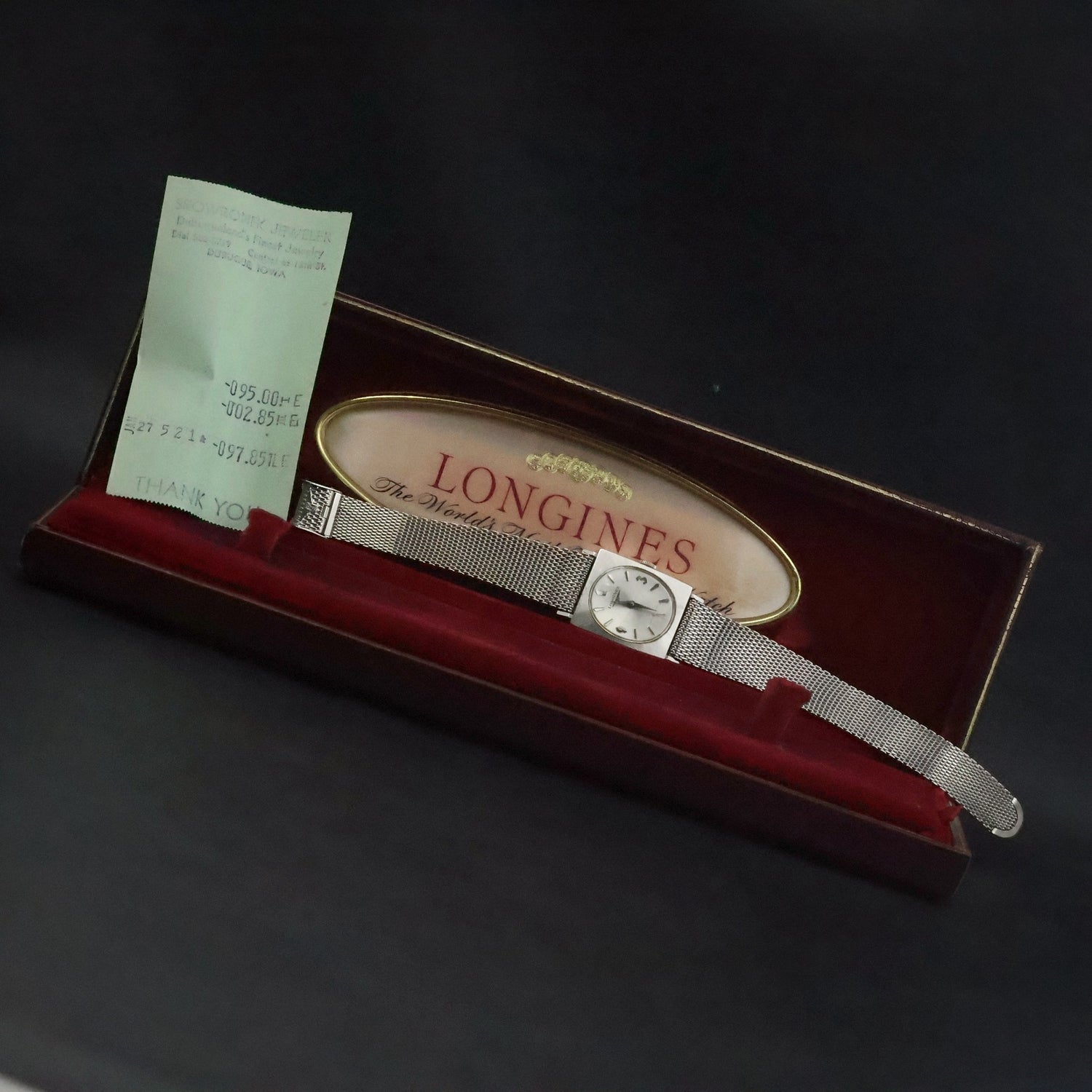 Longines Gents Square | Silver Dial | Gold-Filled Mesh | Boxed with Papers