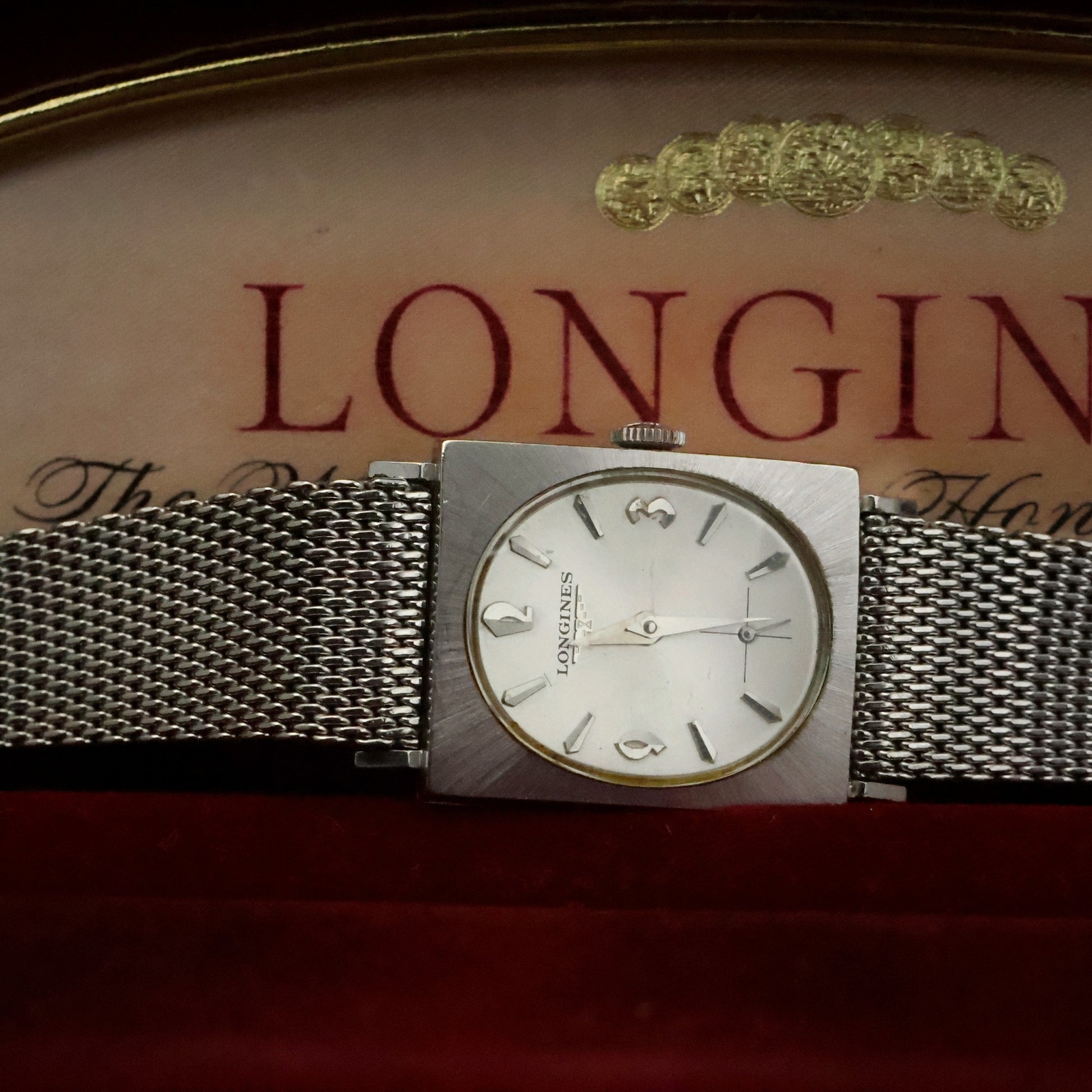 Longines Gents Square | Silver Dial | Gold-Filled Mesh | Boxed with Papers