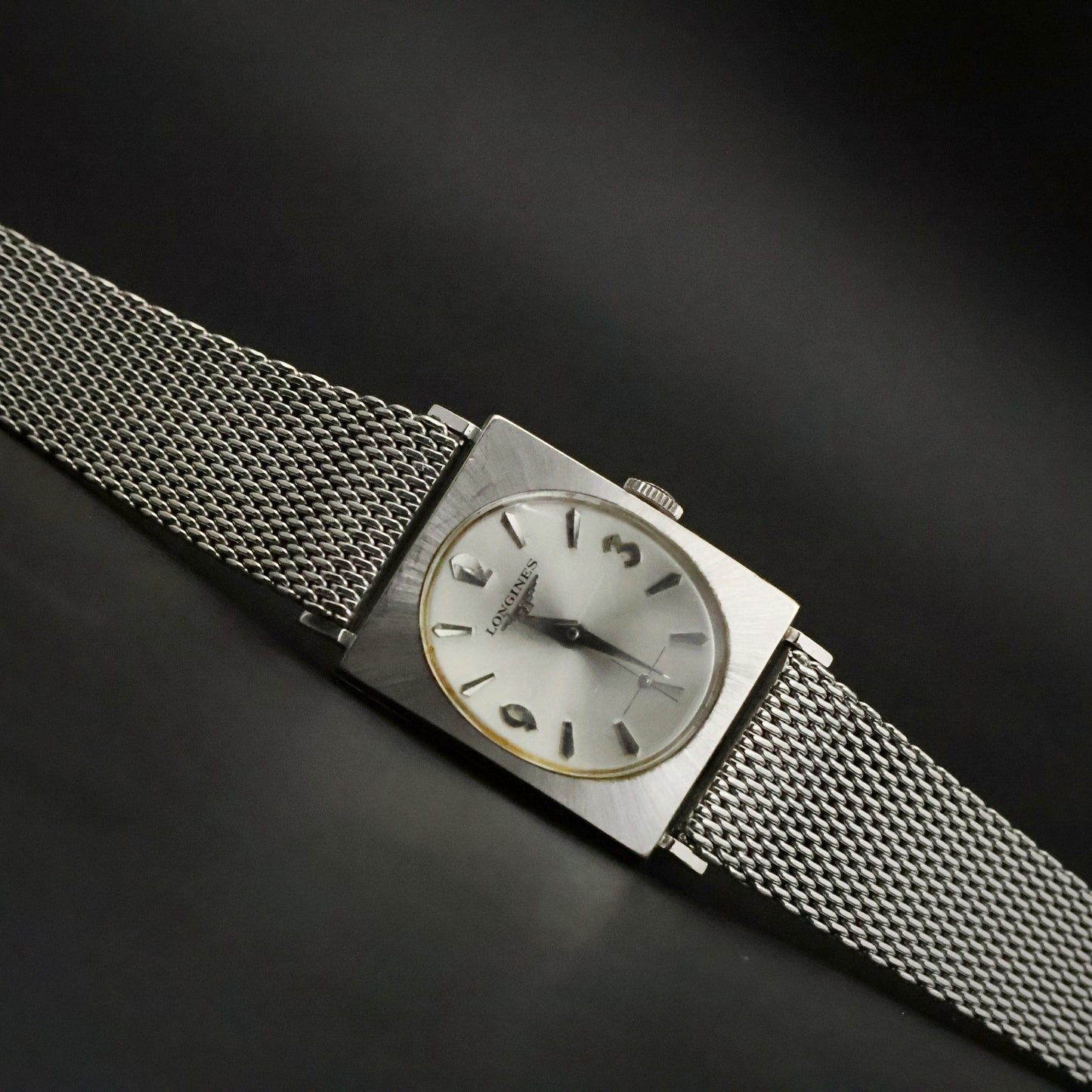 Longines Gents Square | Silver Dial | Gold-Filled Mesh | Boxed with Papers