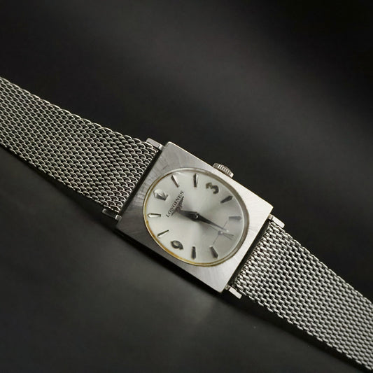 Longines Gents Square | Silver Dial | Gold-Filled Mesh | Boxed with Papers