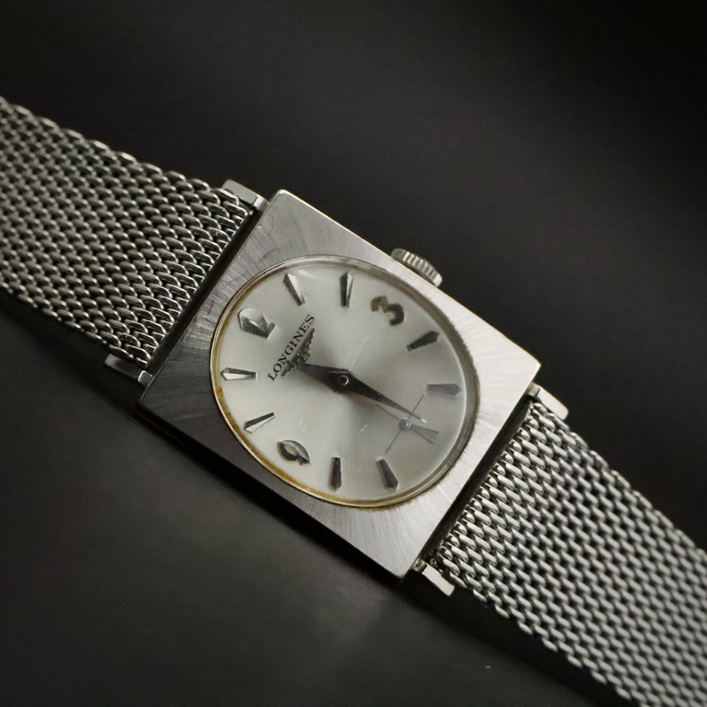 Longines Gents Square | Silver Dial | Gold-Filled Mesh | Boxed with Papers