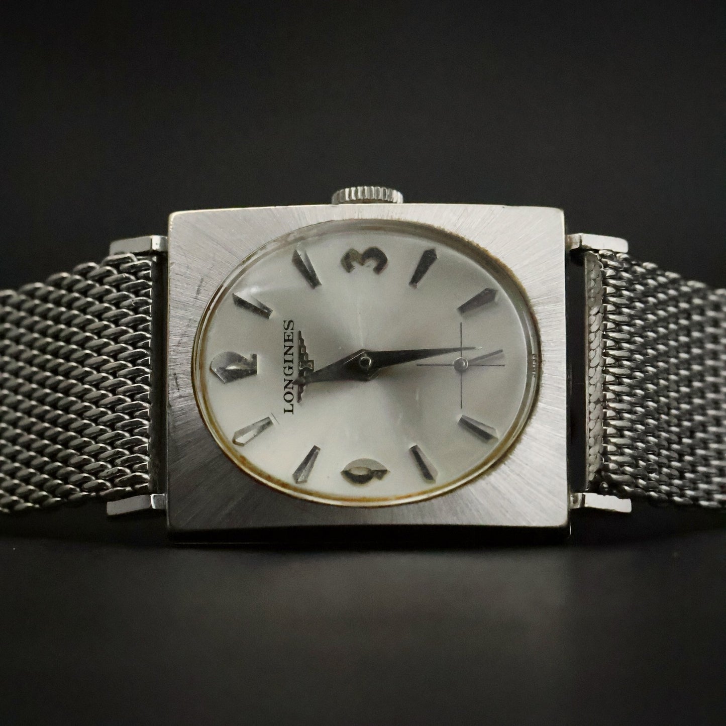 Longines Gents Square | Silver Dial | Gold-Filled Mesh | Boxed with Papers