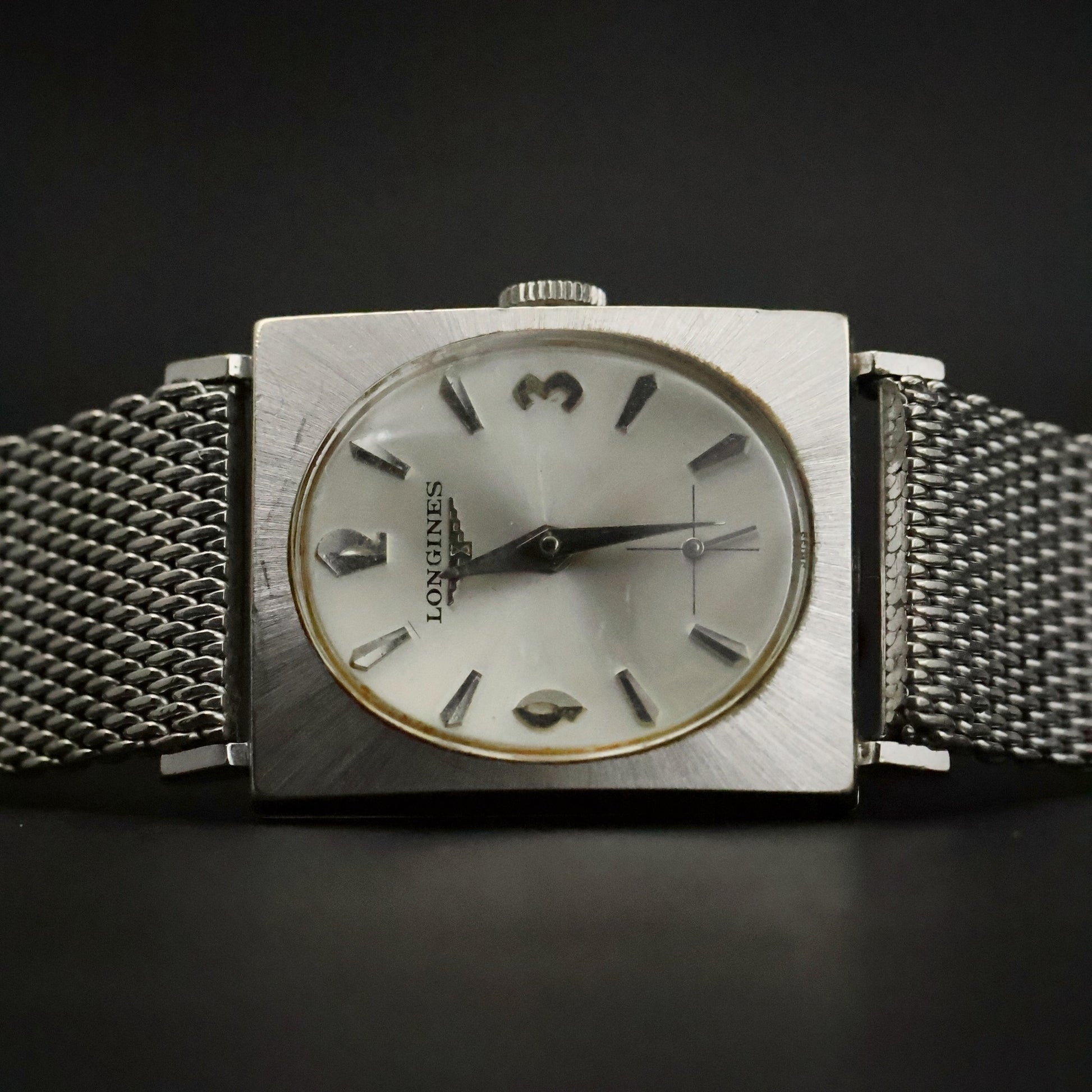 Longines Gents Square | Silver Dial | Gold-Filled Mesh | Boxed with Papers
