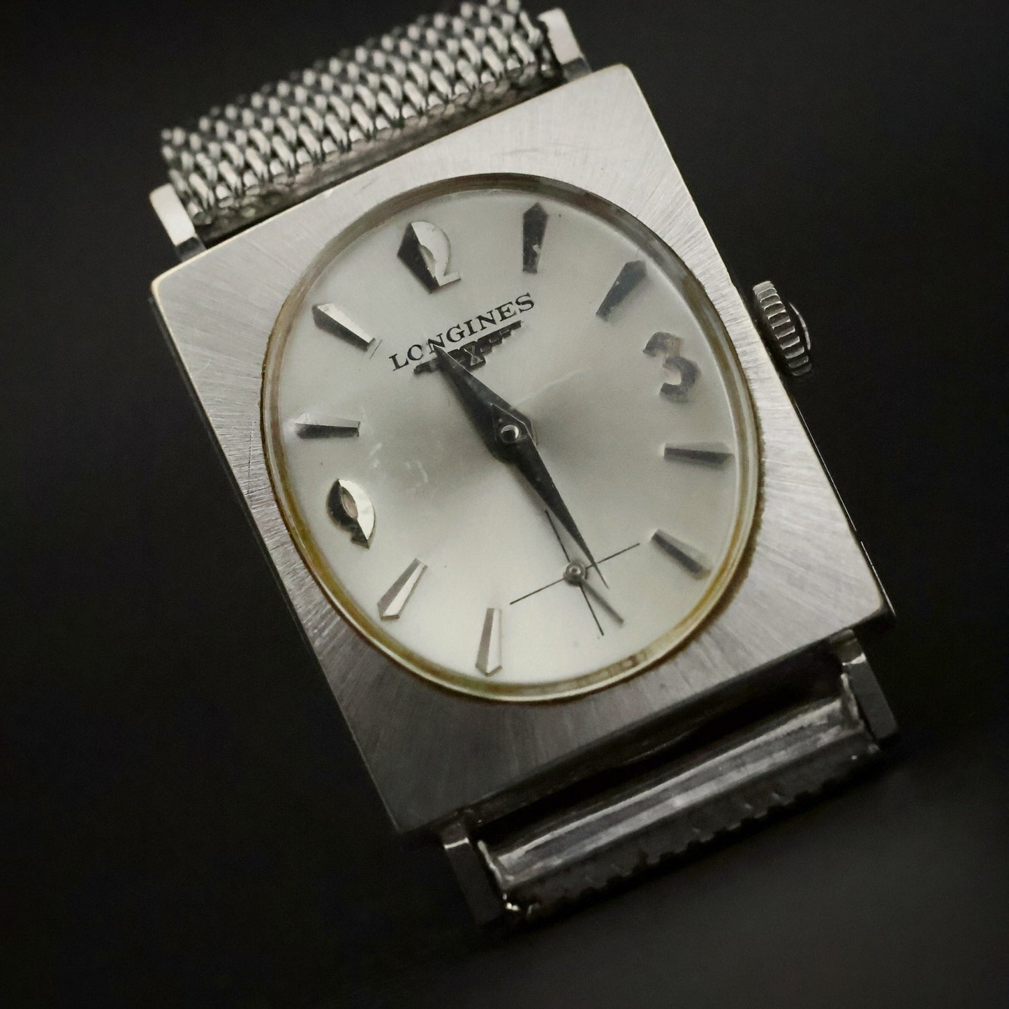 Longines Gents Square | Silver Dial | Gold-Filled Mesh | Boxed with Papers
