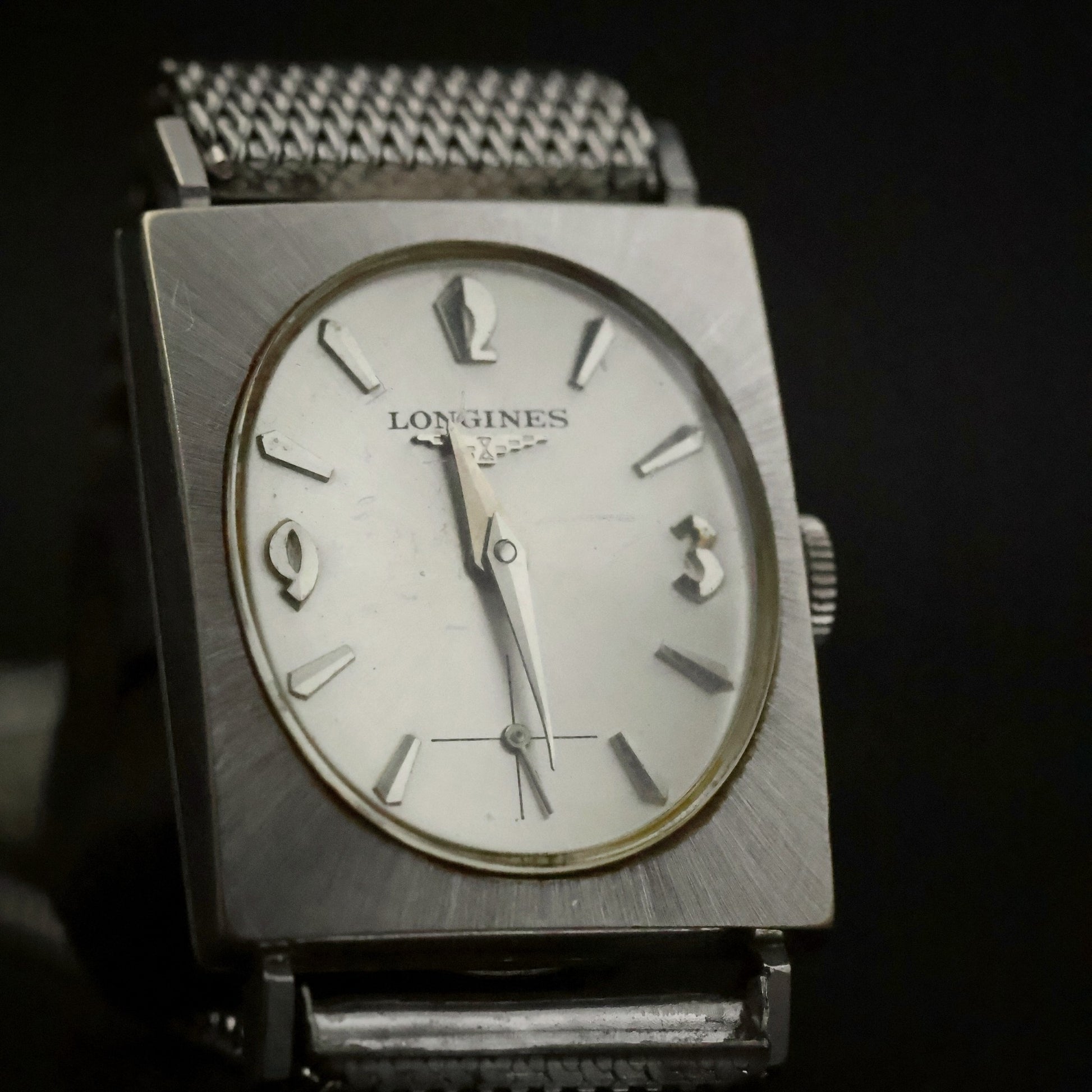 Longines Gents Square | Silver Dial | Gold-Filled Mesh | Boxed with Papers
