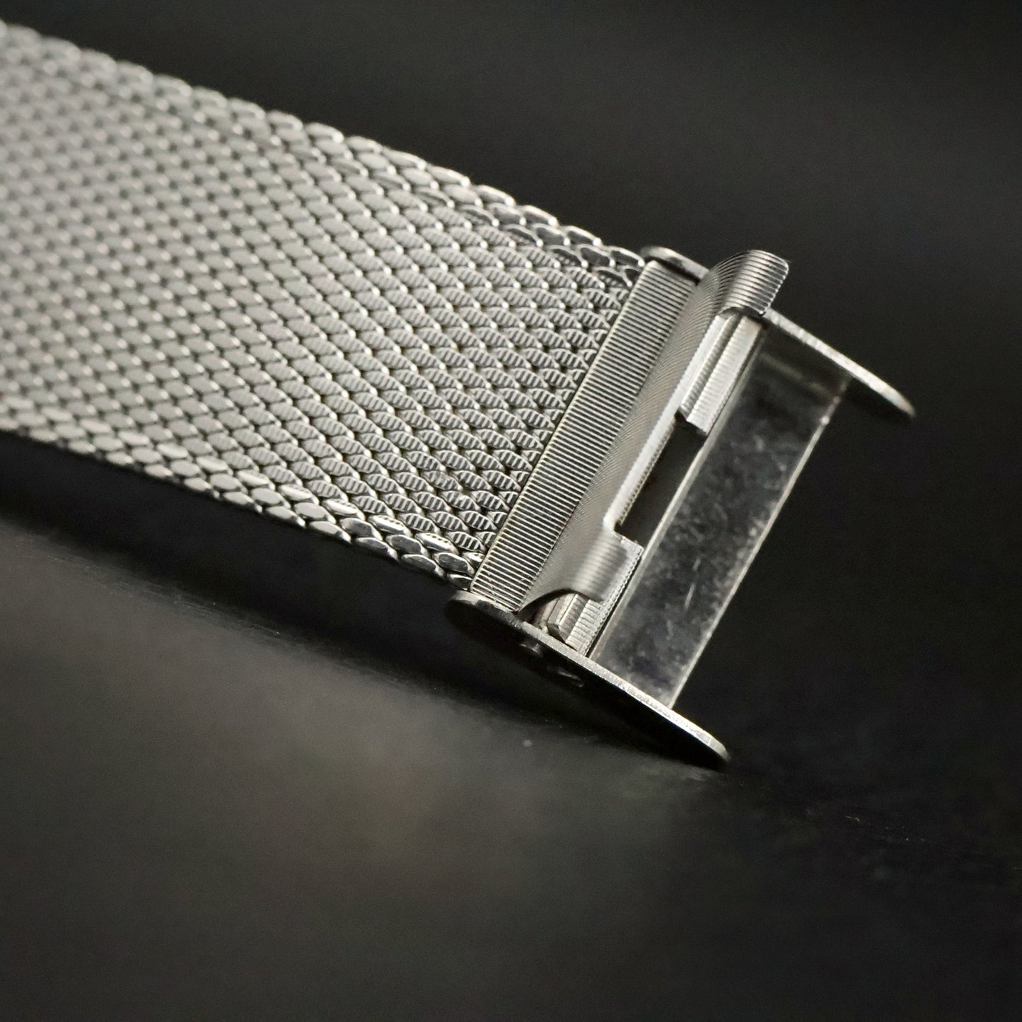 Longines | Stone-Set Silver Dial | White Gold Filled Square Case | Mesh Bracelet, view 12