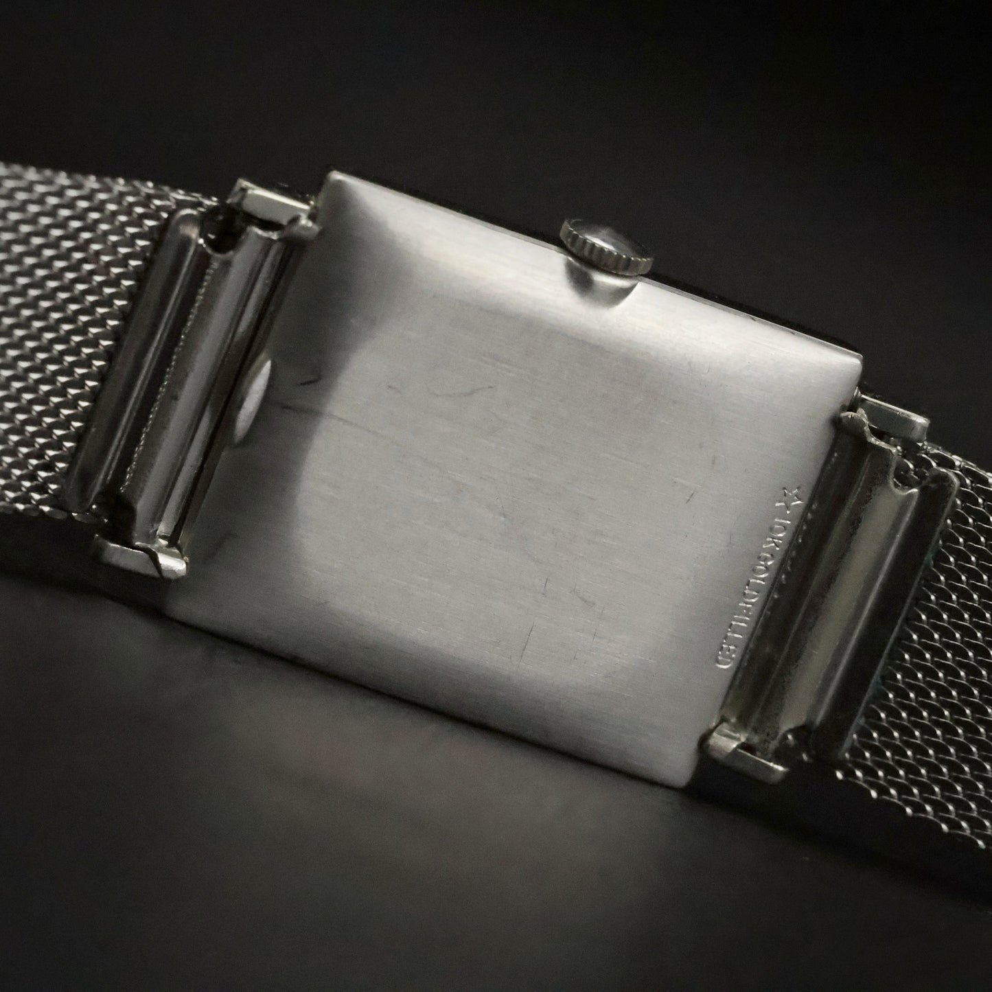 Longines | Stone-Set Silver Dial | White Gold Filled Square Case | Mesh Bracelet, view 15