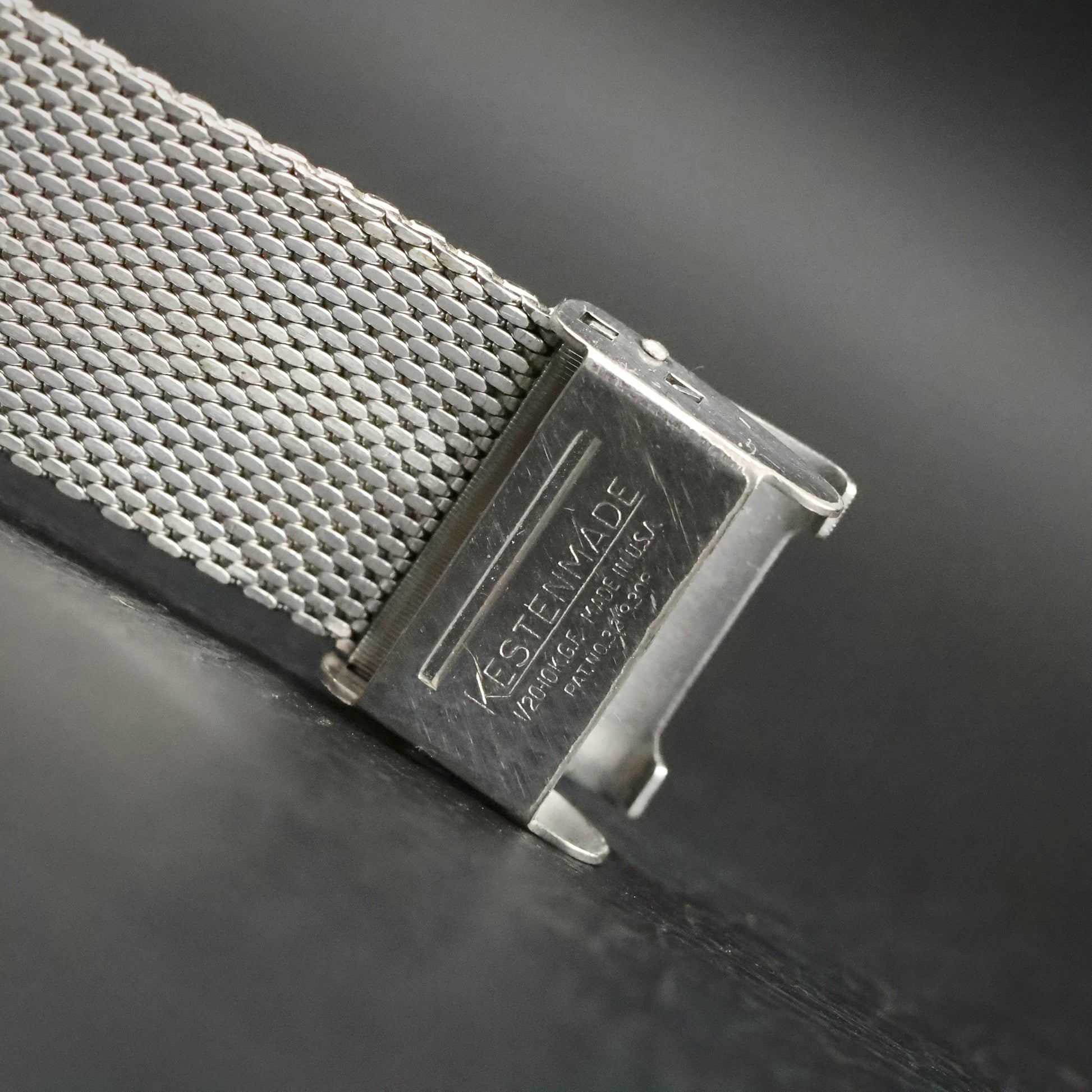 Longines | Stone-Set Silver Dial | White Gold Filled Square Case | Mesh Bracelet, view 17