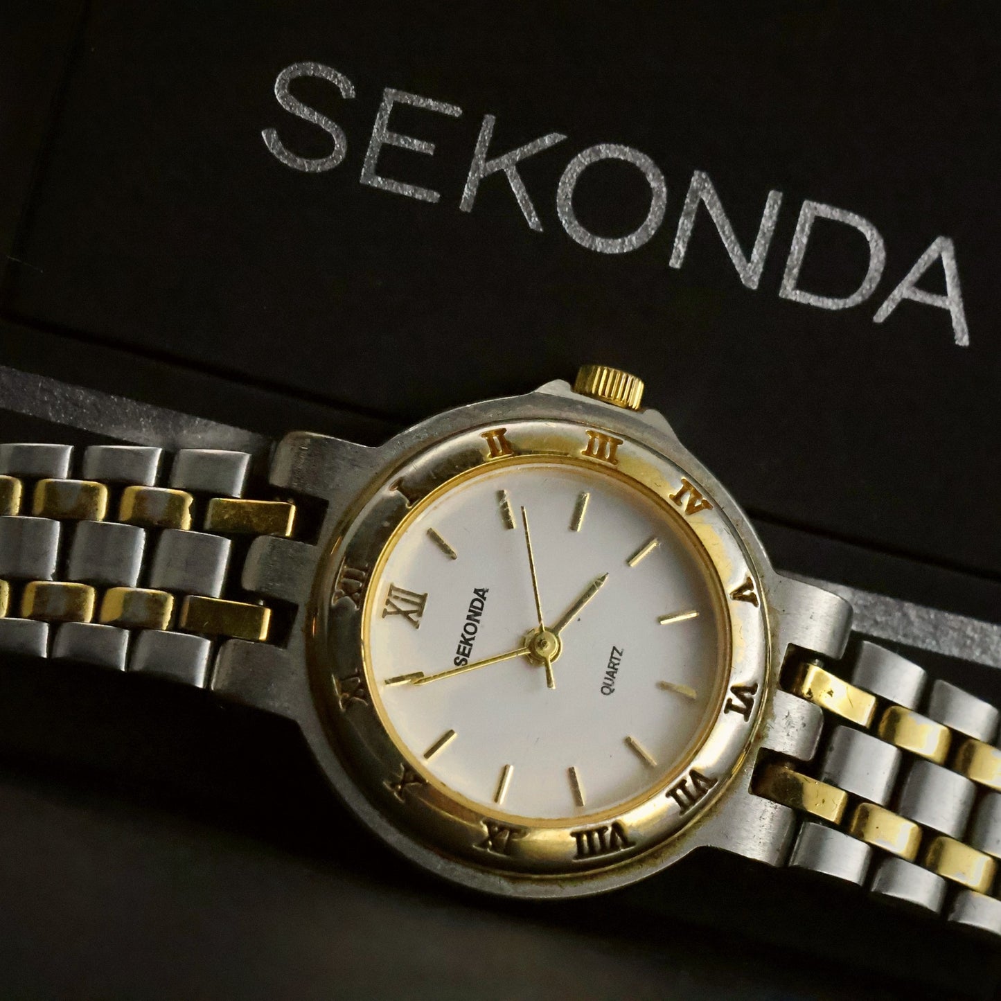 Sekonda Ladies Quartz | White Dial | Two-Tone Bracelet | With Box, view 3