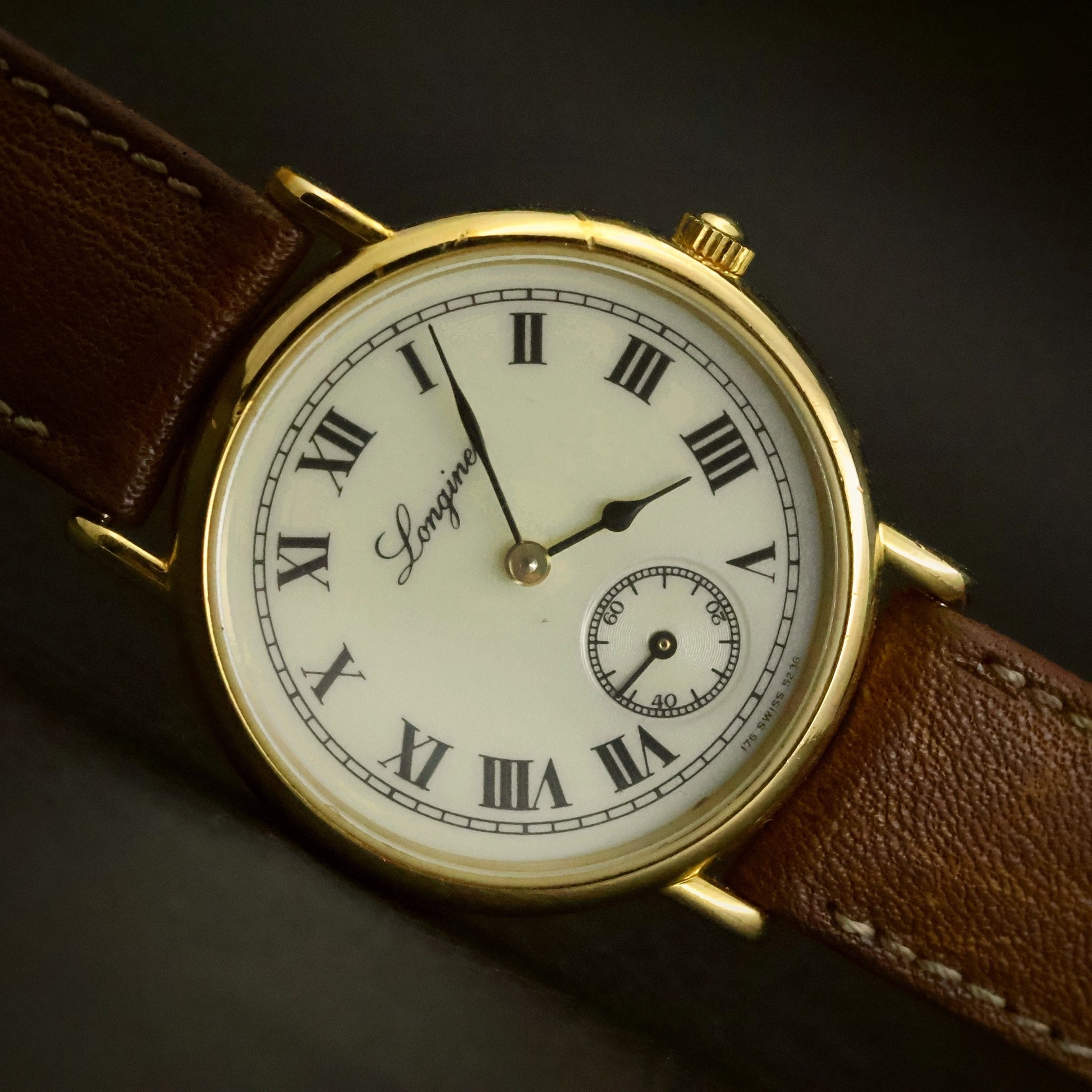 Longines Charleston | Roman Numeral Dial | Sub-Seconds | Gold Tone, view 2
