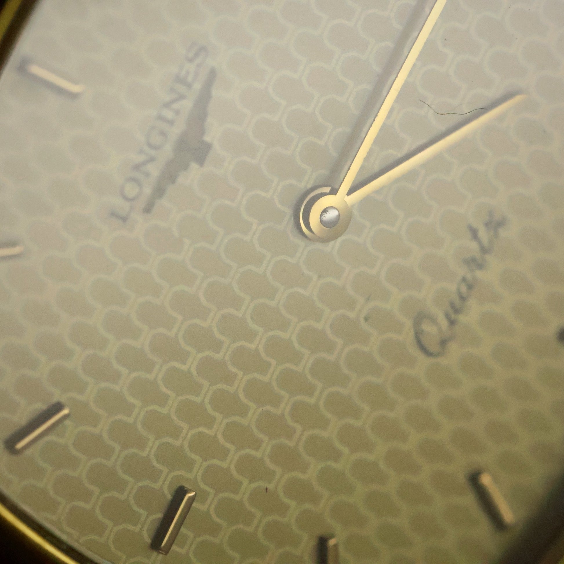 Longines Quartz | Champagne Guilloche Dial | Gold Cushion Case | Ultra-Thin, view 7