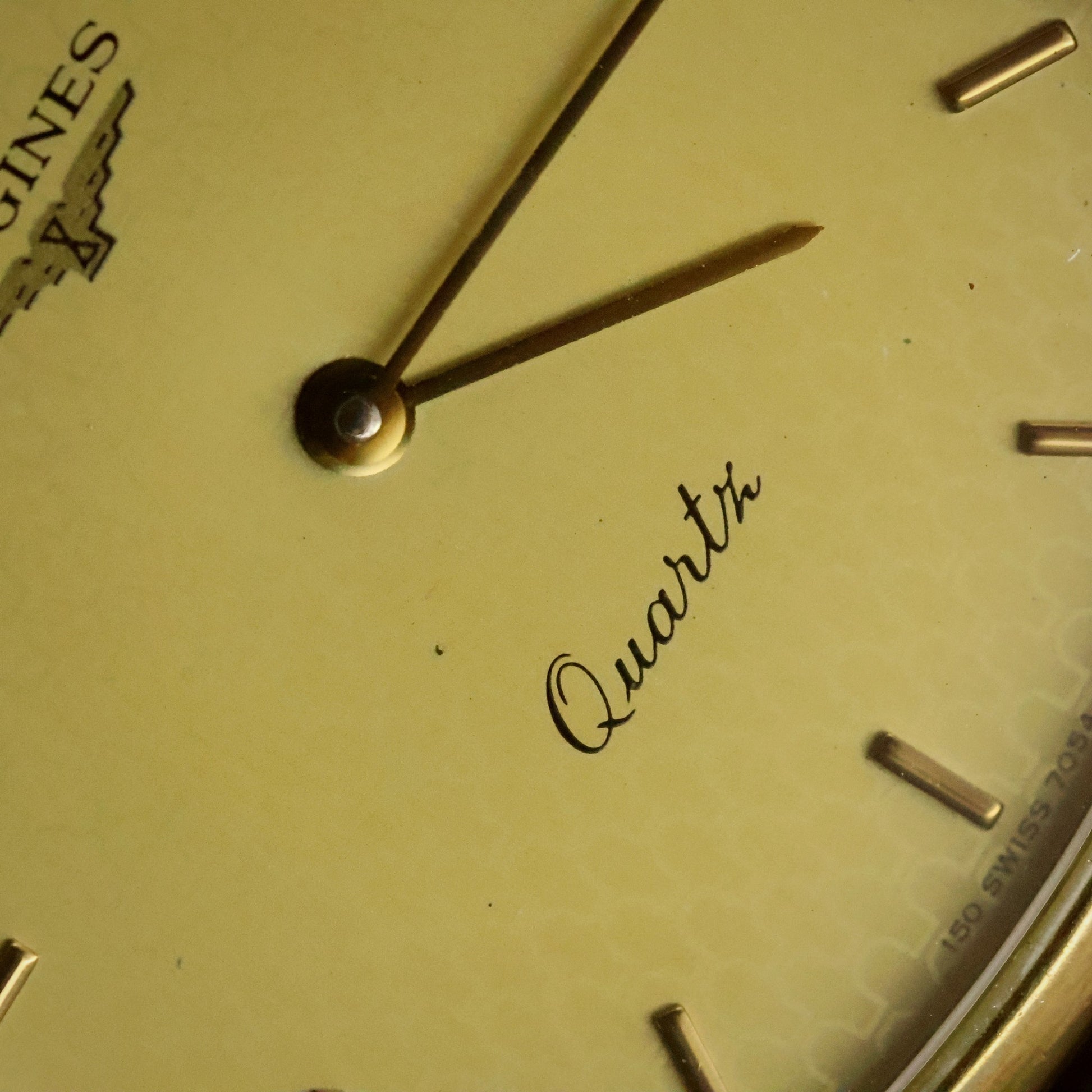 Longines Quartz | Champagne Guilloche Dial | Gold Cushion Case | Ultra-Thin, view 13