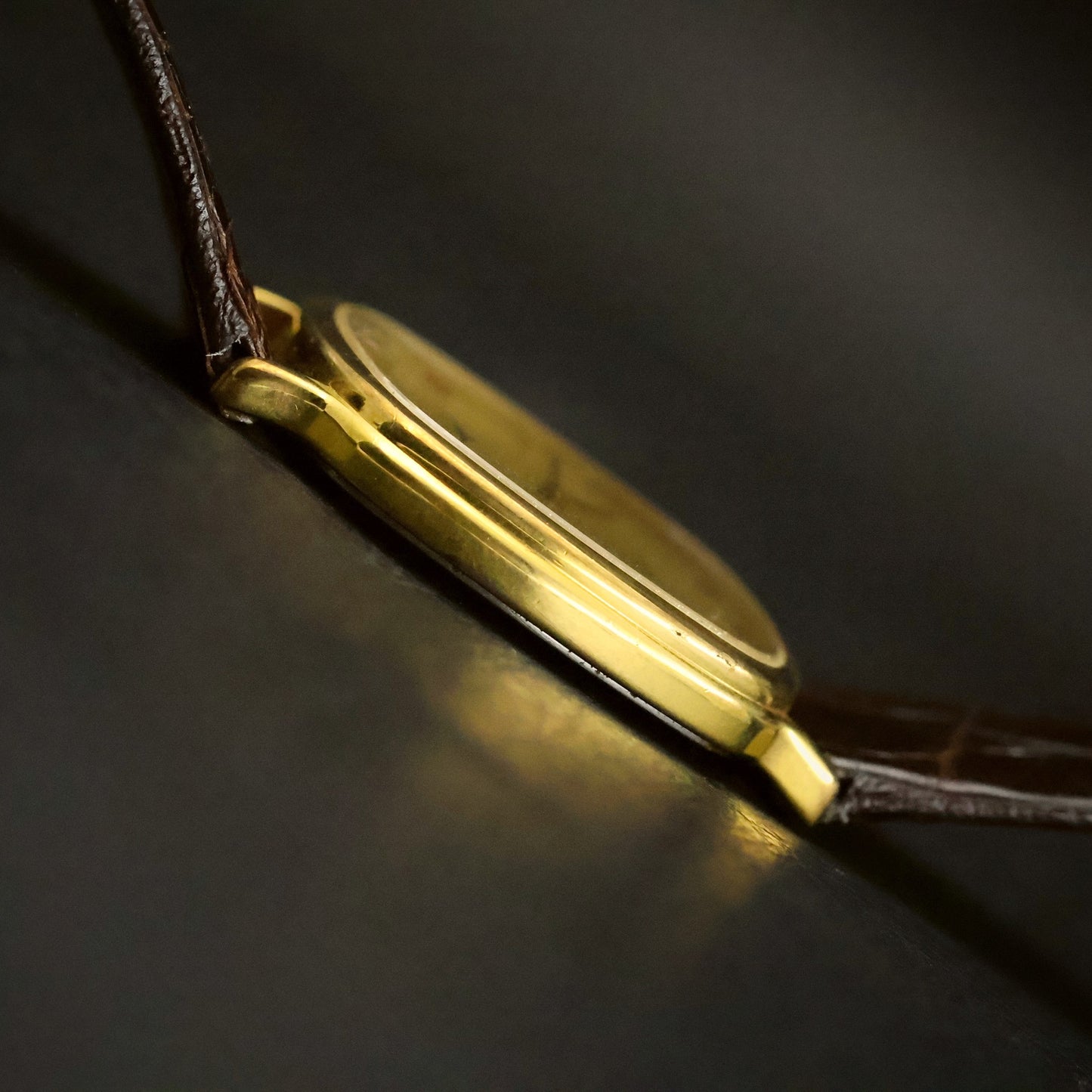 Longines Quartz | Champagne Guilloche Dial | Gold Cushion Case | Ultra-Thin, view 15