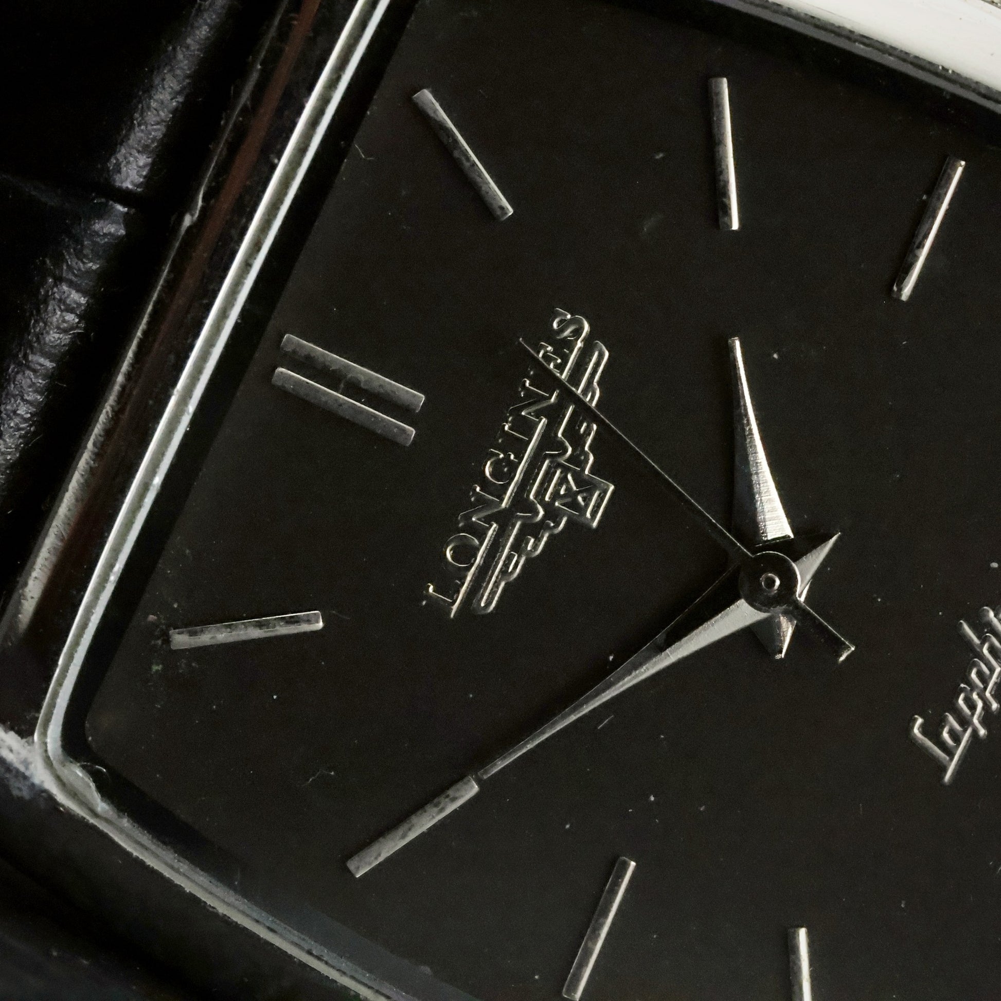 Longines Sapphire | Black Dial | Stainless Steel Tonneau | Slim Dress, view 7
