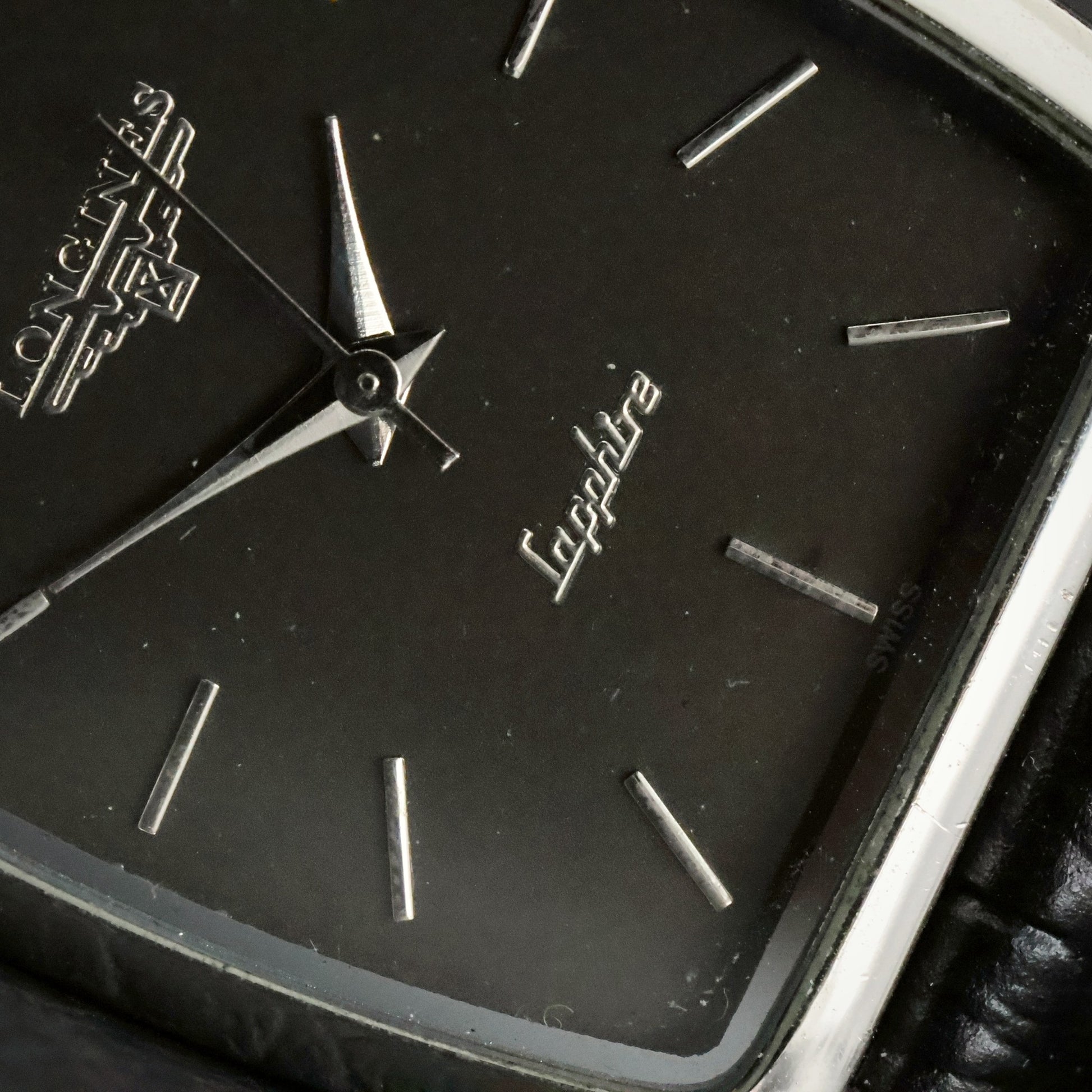 Longines Sapphire | Black Dial | Stainless Steel Tonneau | Slim Dress, view 8