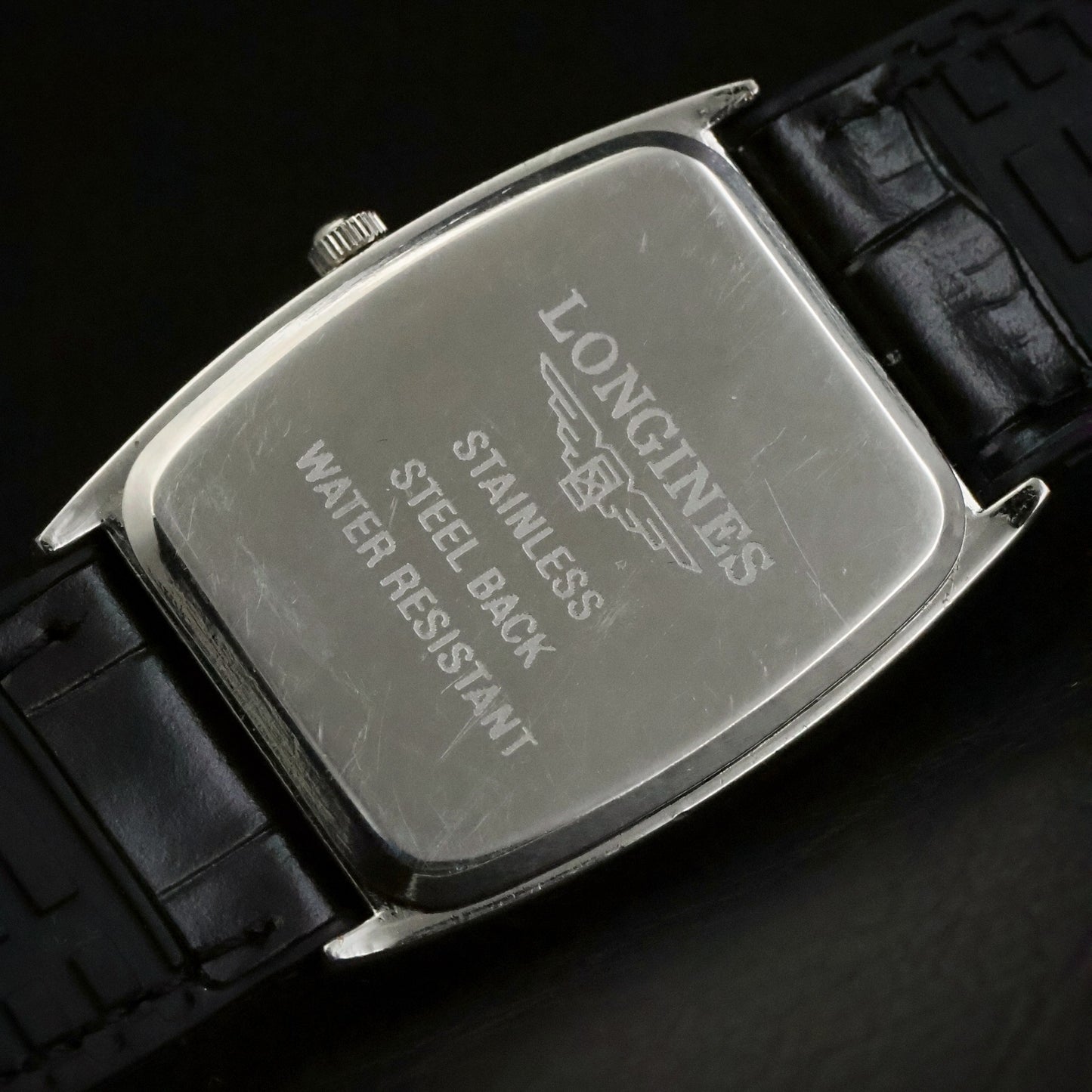 Longines Sapphire | Black Dial | Stainless Steel Tonneau | Slim Dress, view 14