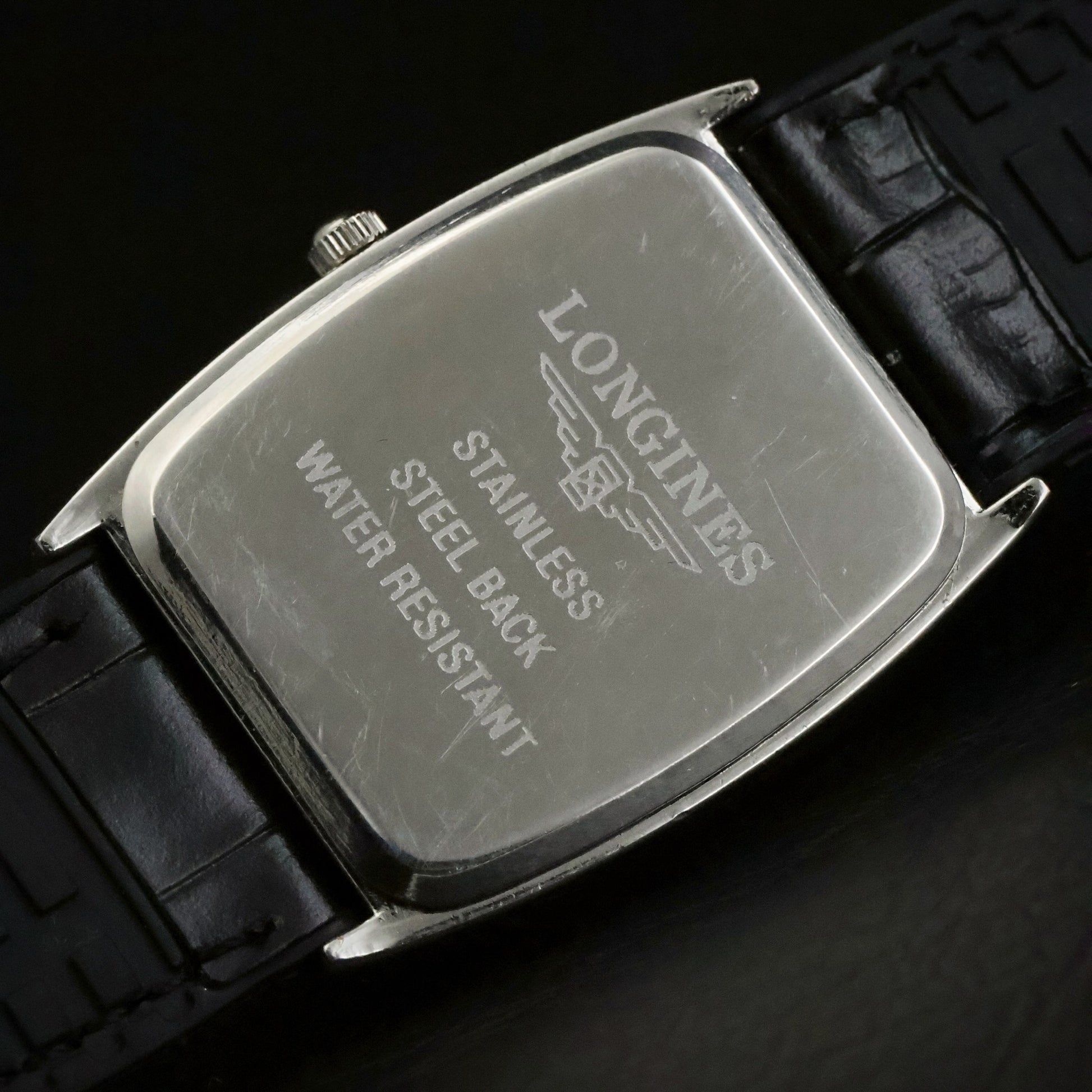 Longines Sapphire | Black Dial | Stainless Steel Tonneau | Slim Dress, view 14