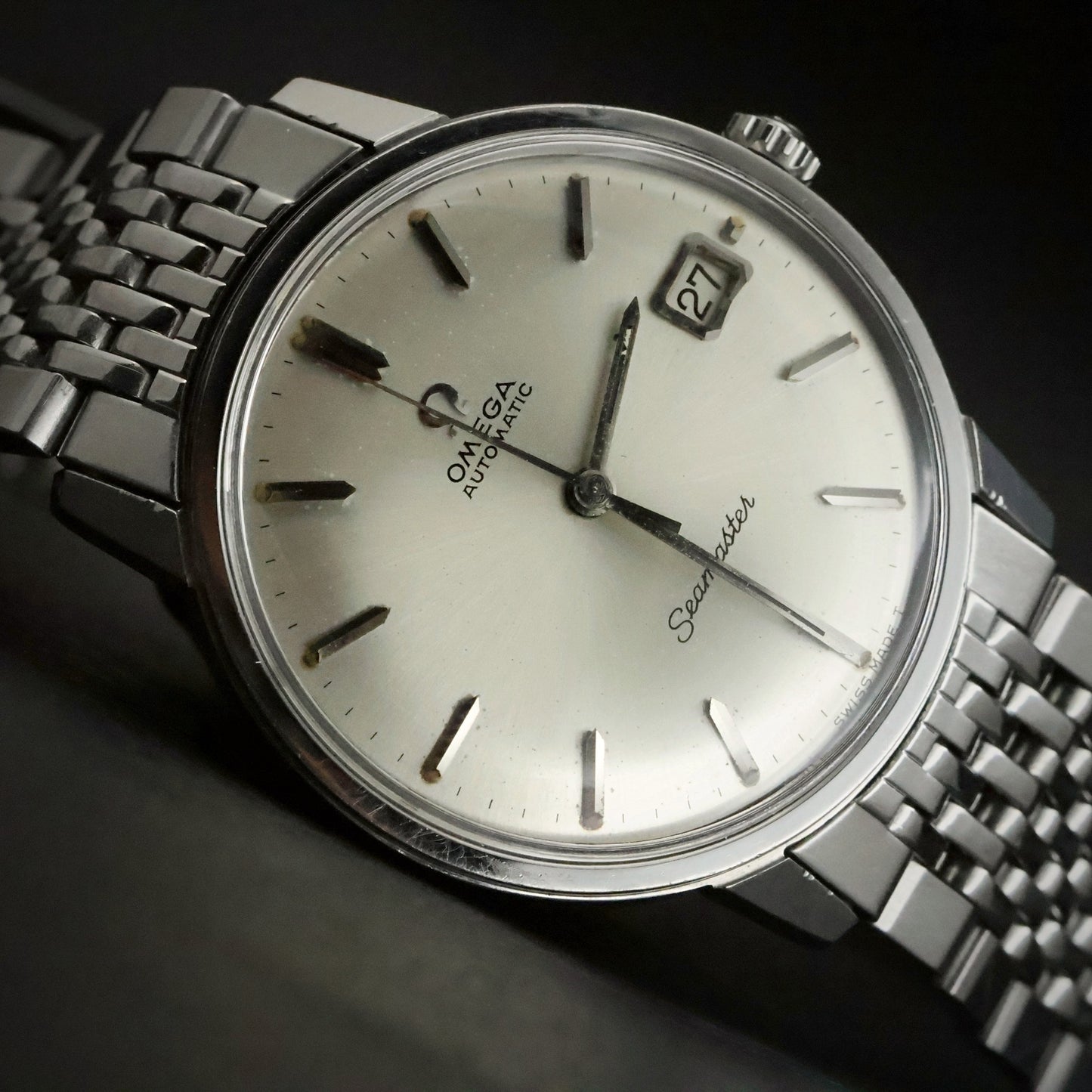 Omega Seamaster Automatic | Silver Dial | Steel | Original Beads of Rice Bracelet, view 4