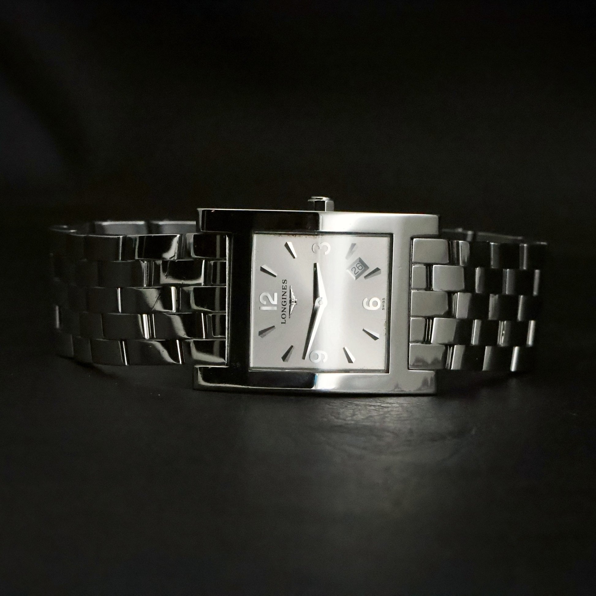 Longines | Silver Dial | Stainless Steel Square Case | Integrated Bracelet, view 2