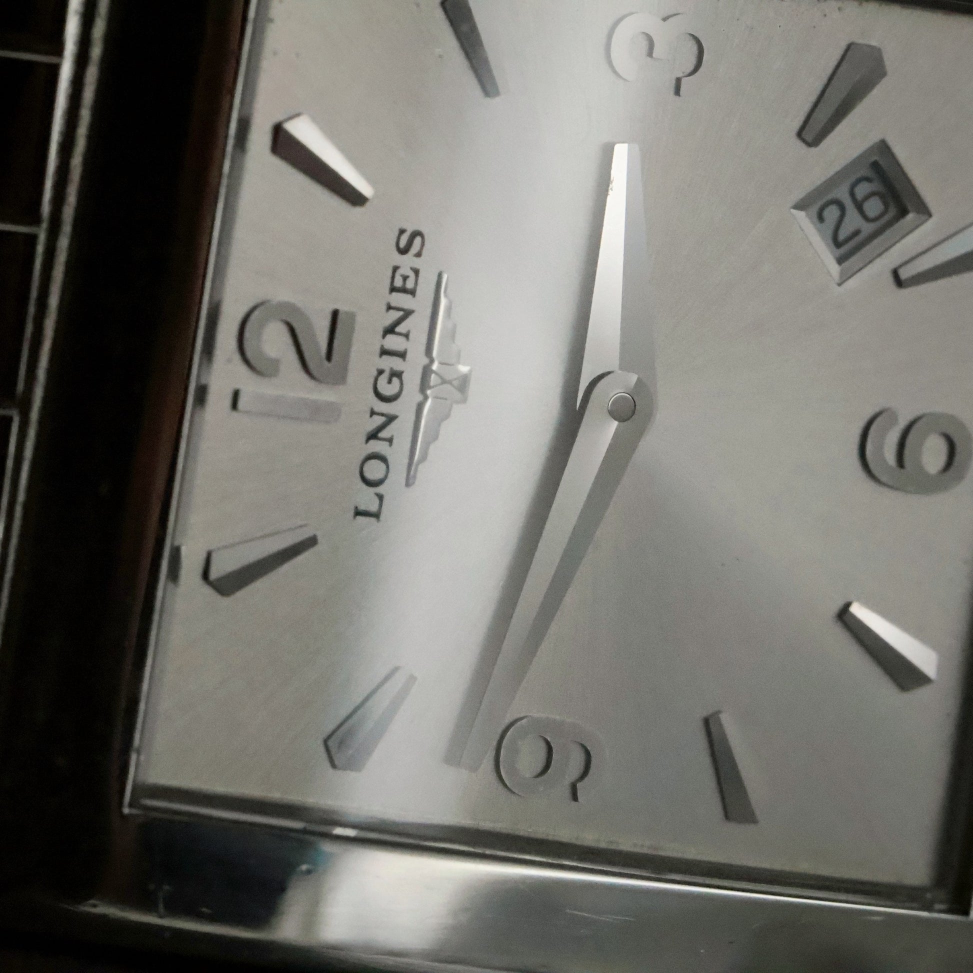 Longines | Silver Dial | Stainless Steel Square Case | Integrated Bracelet, view 4