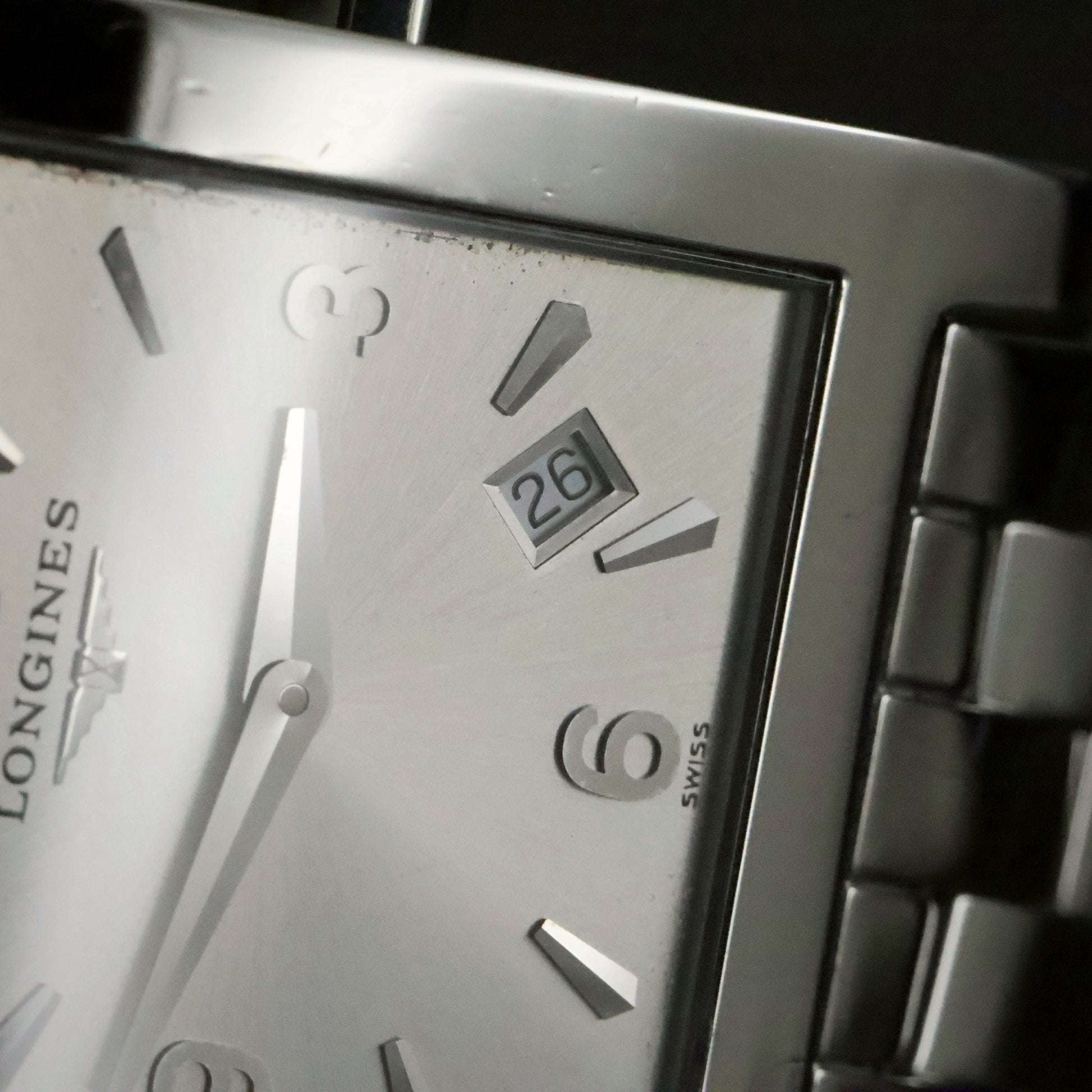 Longines | Silver Dial | Stainless Steel Square Case | Integrated Bracelet, view 5