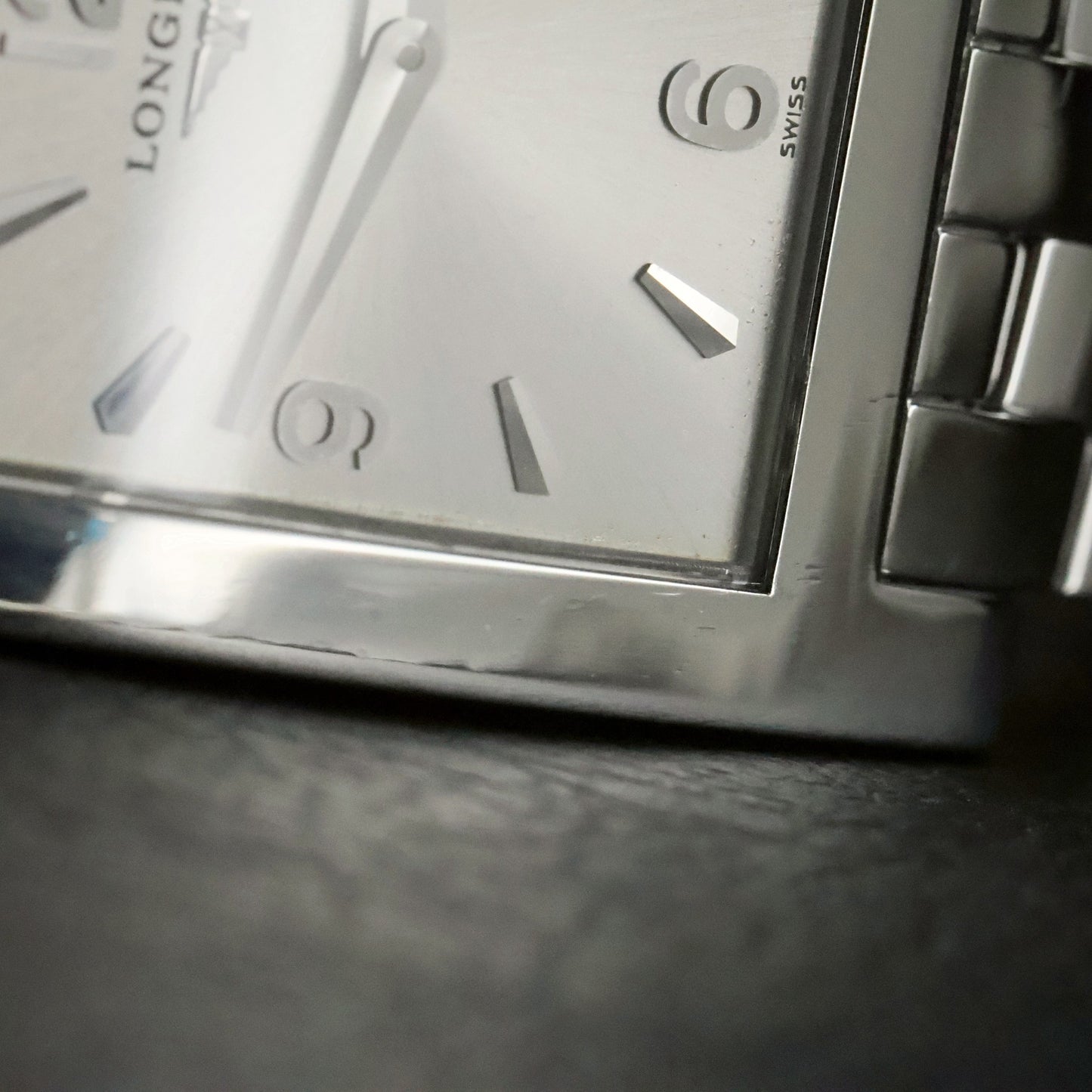Longines | Silver Dial | Stainless Steel Square Case | Integrated Bracelet, view 6